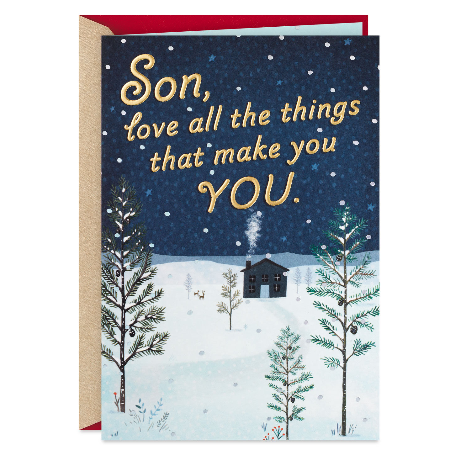 Lucky to Love You Christmas Card for Son