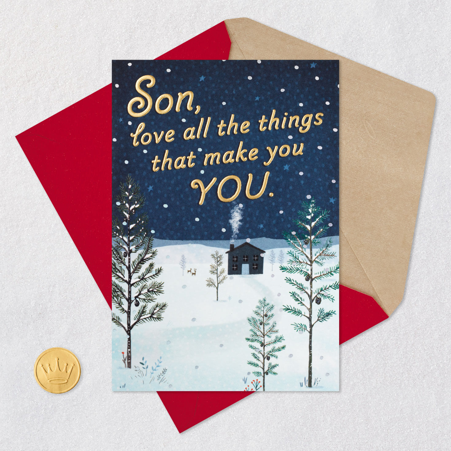 10058-lucky-to-love-you-christmas-card-for-son-5.jpg Lucky to Love You Christmas Card for Son