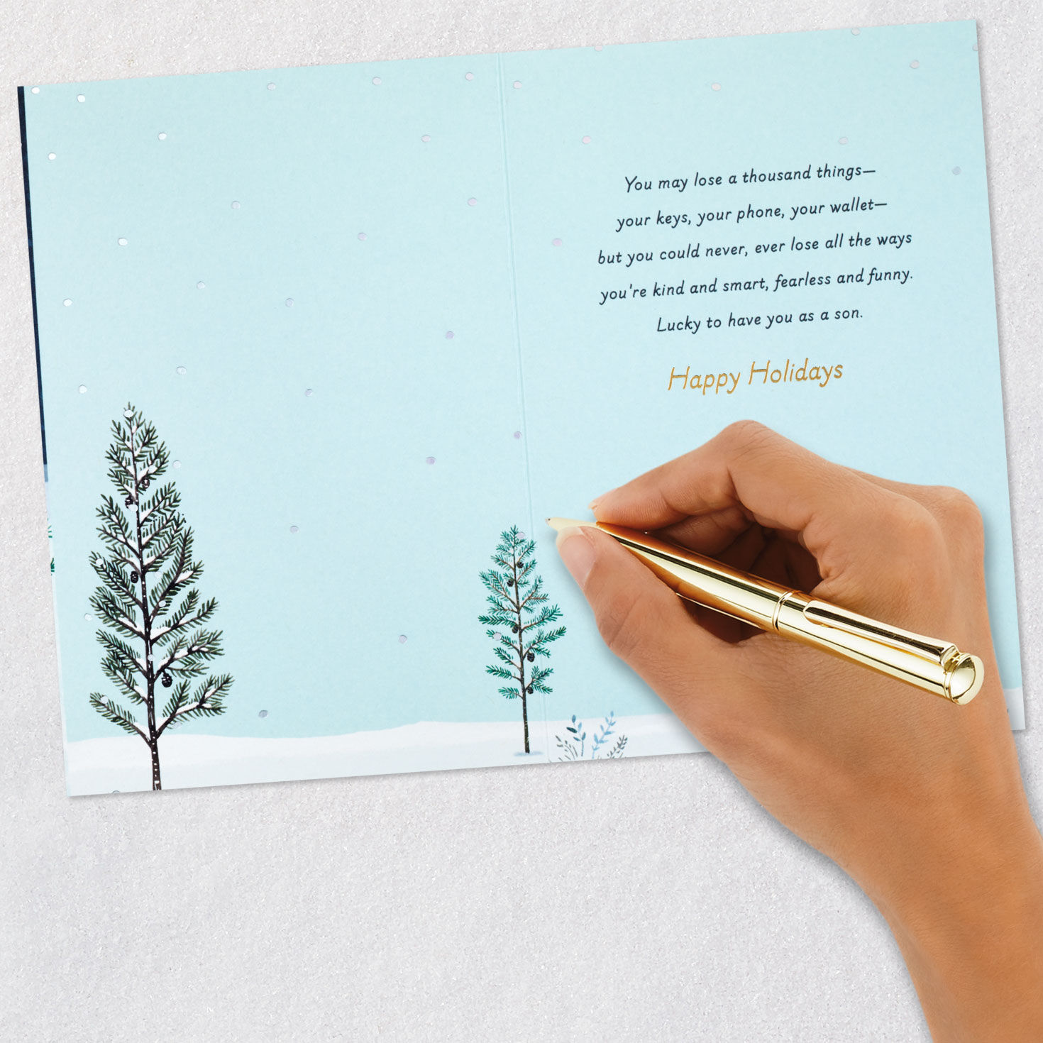 10058-lucky-to-love-you-christmas-card-for-son-6.jpg Lucky to Love You Christmas Card for Son