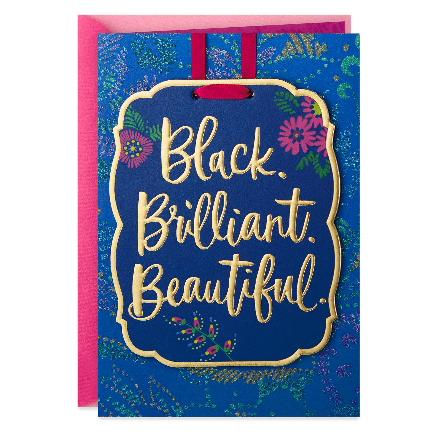Black, Brilliant and Beautiful Birthday Card With Decoration
