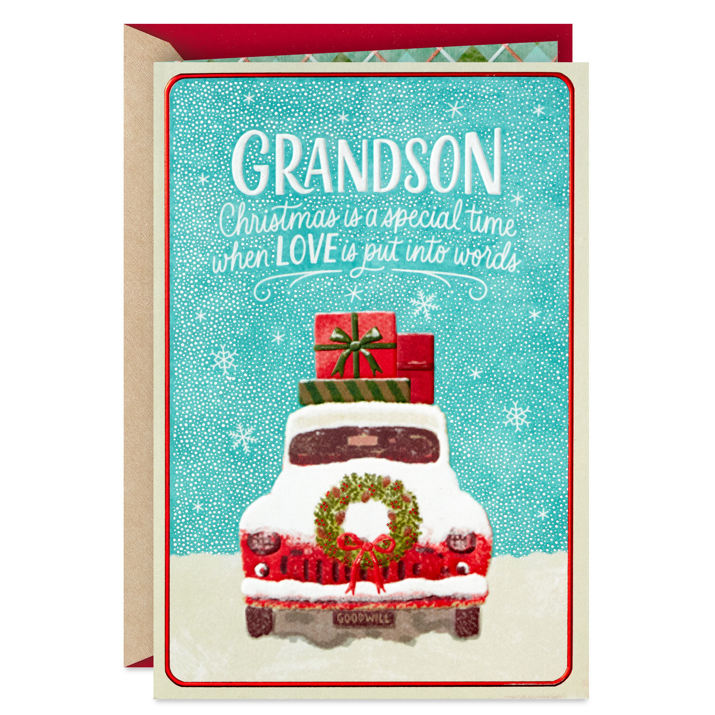 Love Put Into Words Christmas Card for Grandson