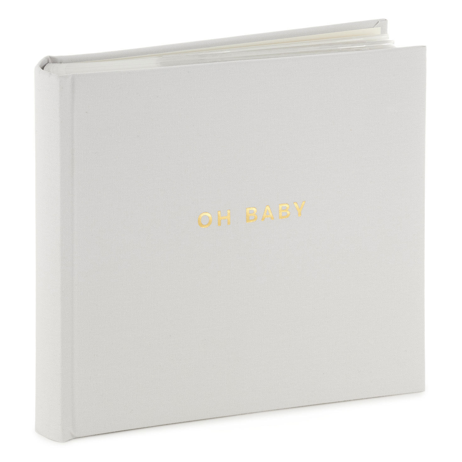 Oh Baby Gray Linen Textured Photo Album