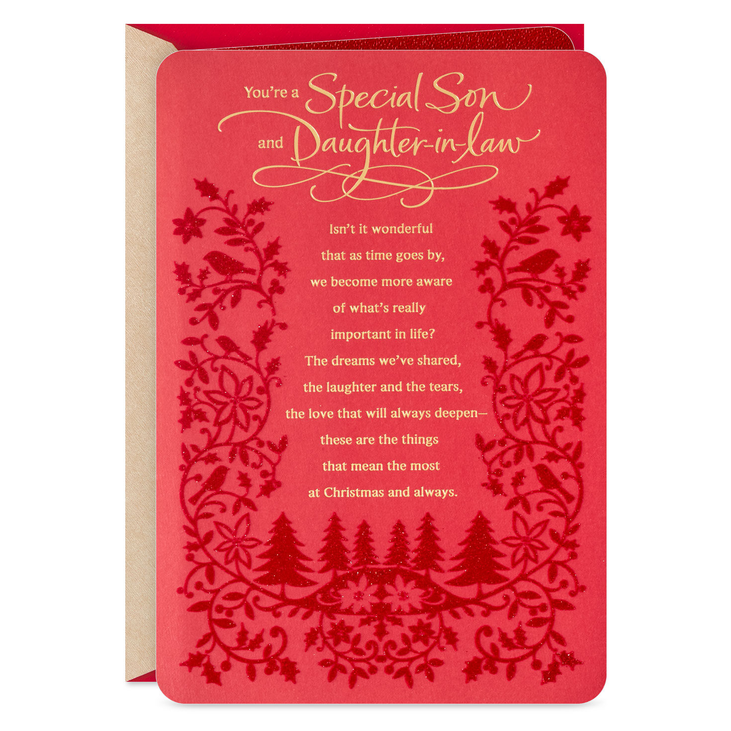 Warm Feelings Christmas Card for Son and Daughter-in-Law