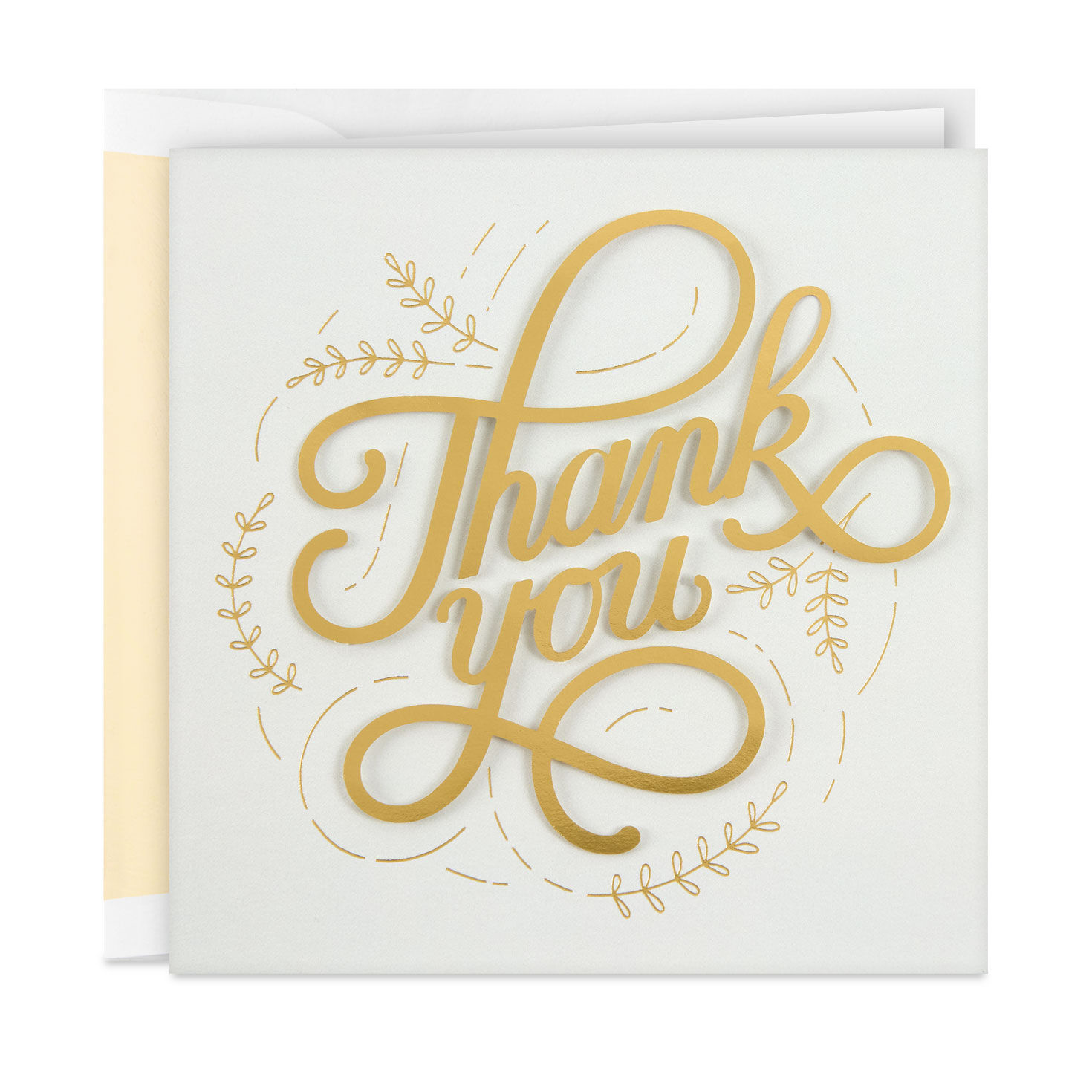 Gold Leaves Thank You Card