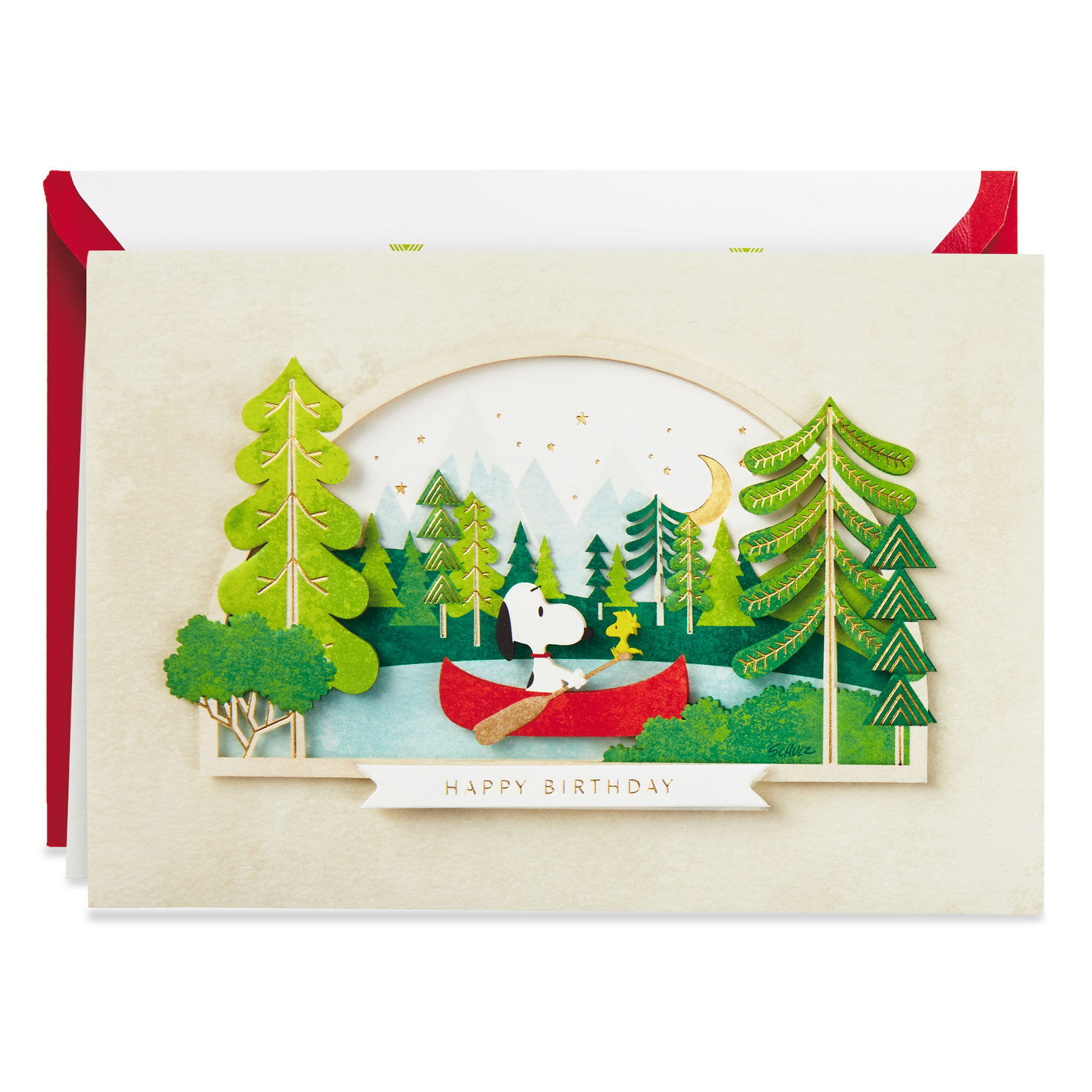 Peanuts® Snoopy and Woodstock Happy All Day Through Birthday Card