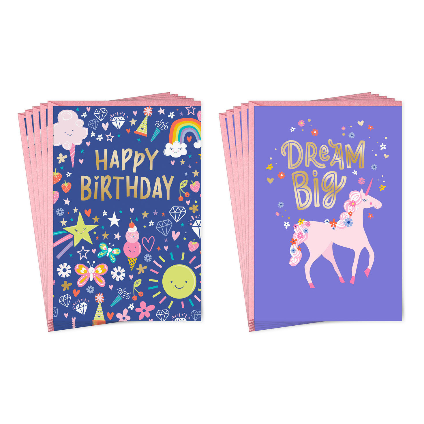 Sweet and Whimsical Birthday Cards, Pack of 10