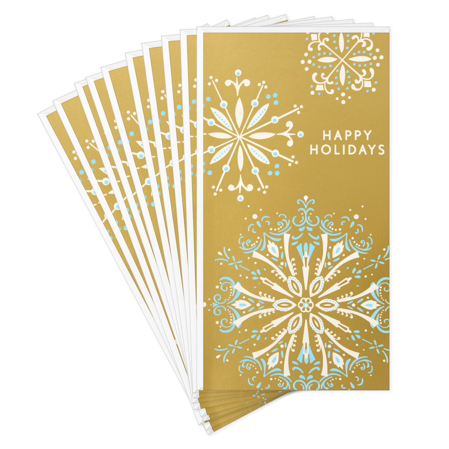 11230-snowflakes-on-gold-money-holder-christmas-cards-pack-of-10-1.jpg Snowflakes on Gold Money Holder Christmas Cards, Pack of 10