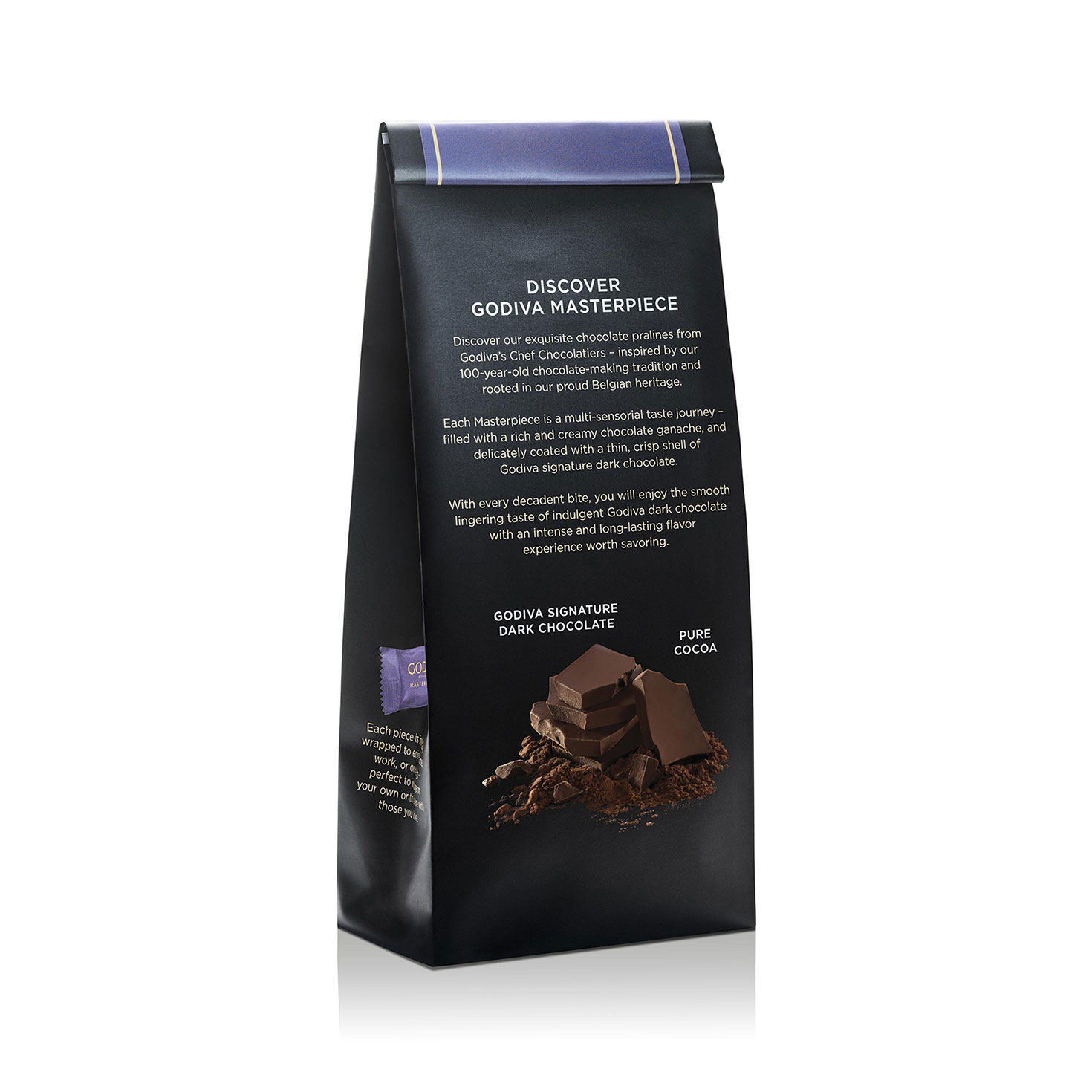 Godiva Masterpiece Individually Wrapped Dark Chocolate With Ganache, 7 oz.
