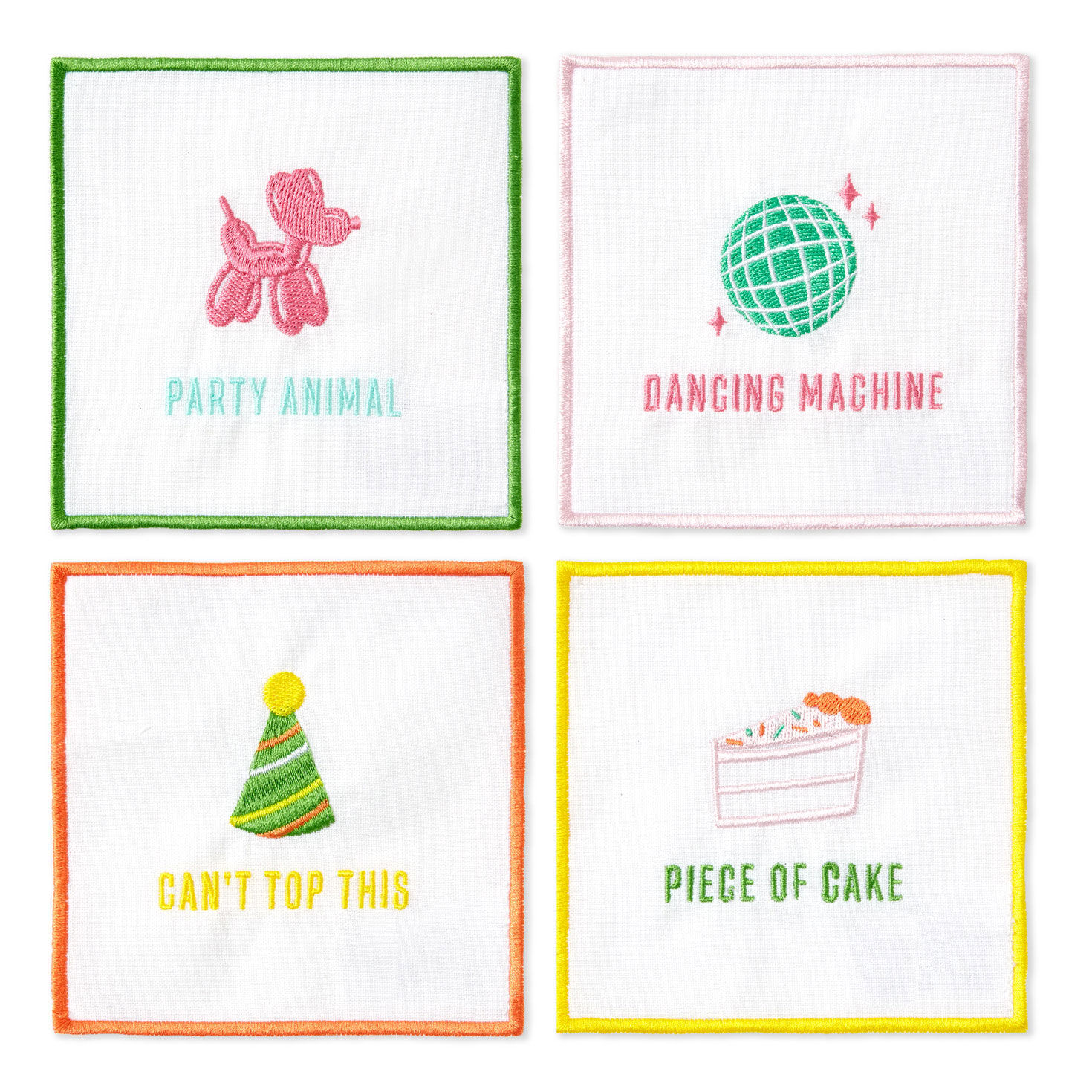 Piece of Cake Assorted Fabric Beverage Napkins, Set of 4