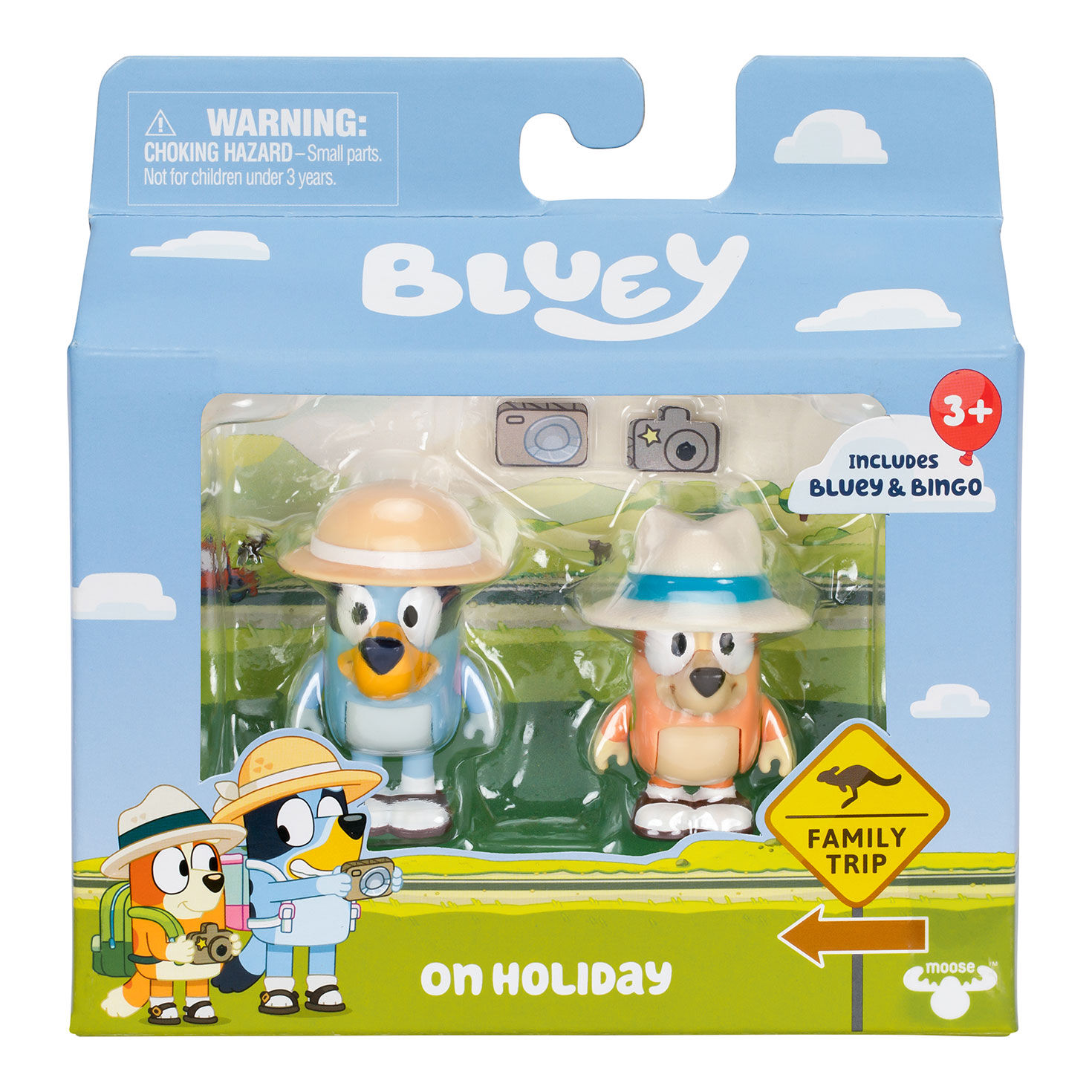 Bluey and Bingo on Holiday Play Figures, Set of 2