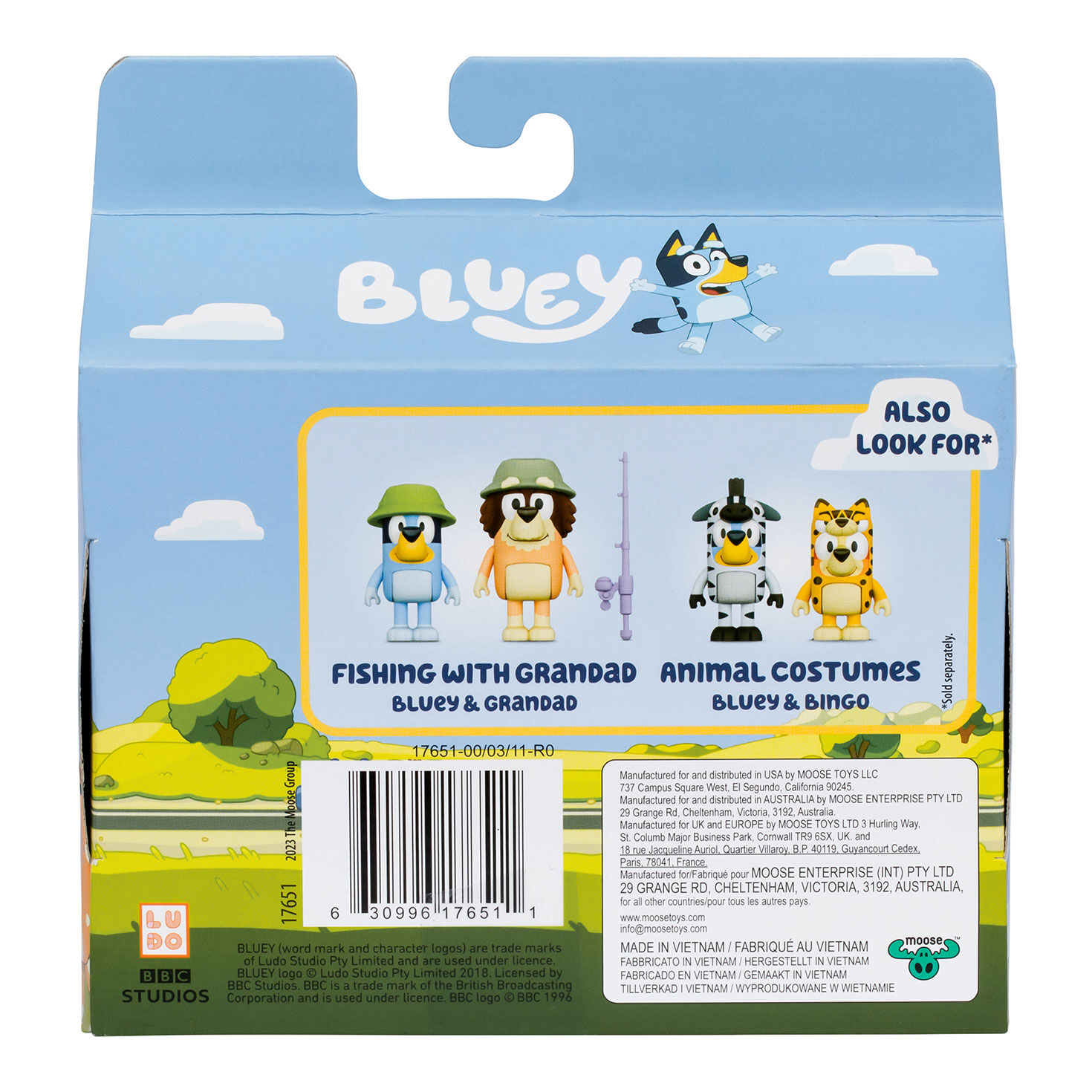 Bluey and Bingo on Holiday Play Figures, Set of 2