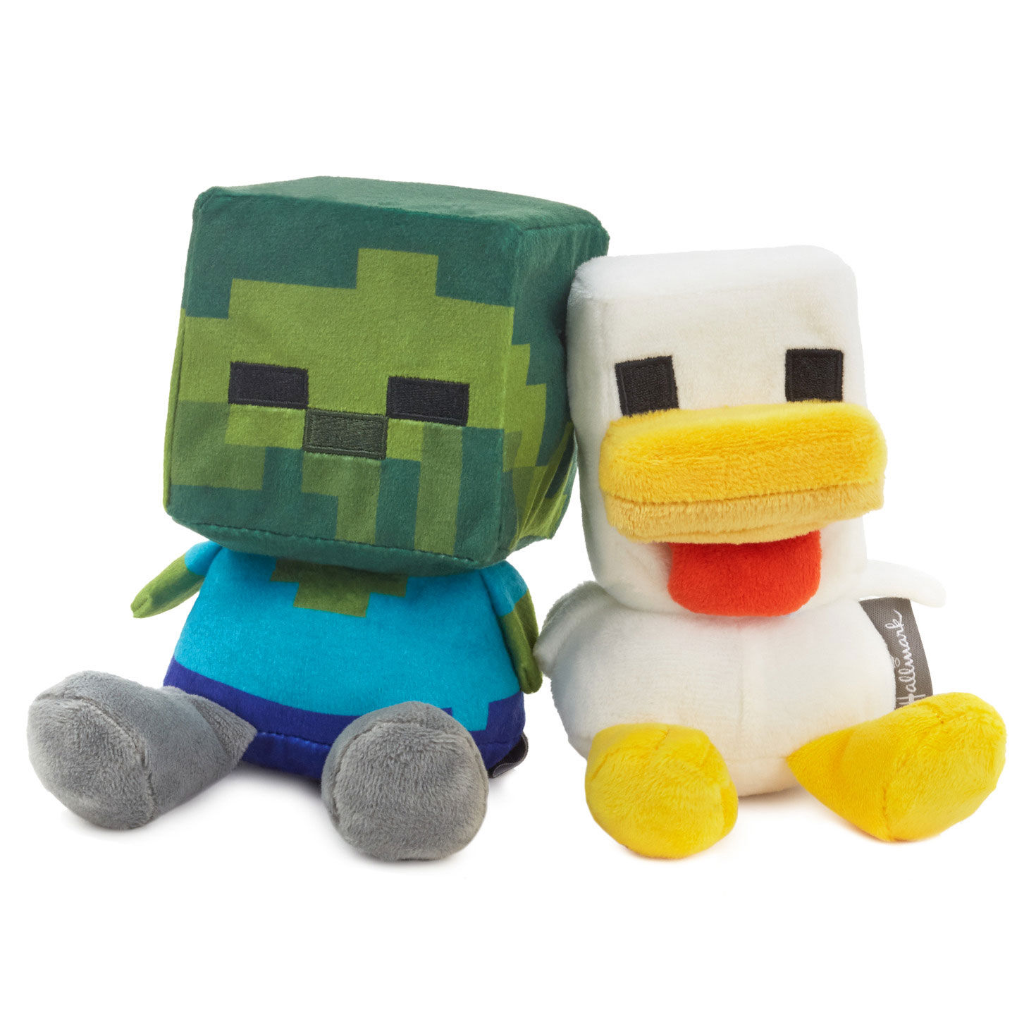 Better Together Minecraft Baby Zombie and Chicken Magnetic Plush Pair, 5.25" H