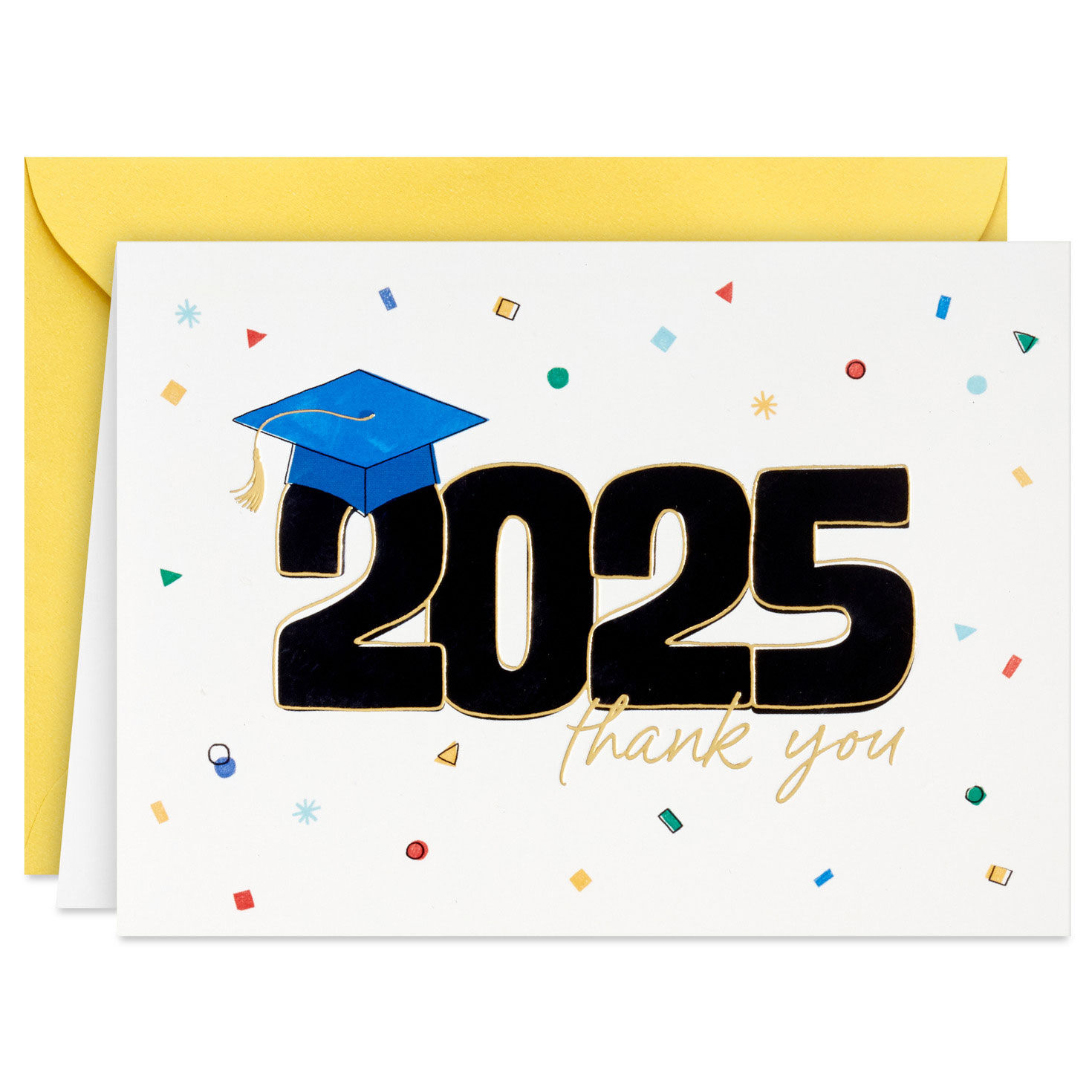 2025 Grad Cap and Confetti Graduation Thank-You Notes, Pack of 10