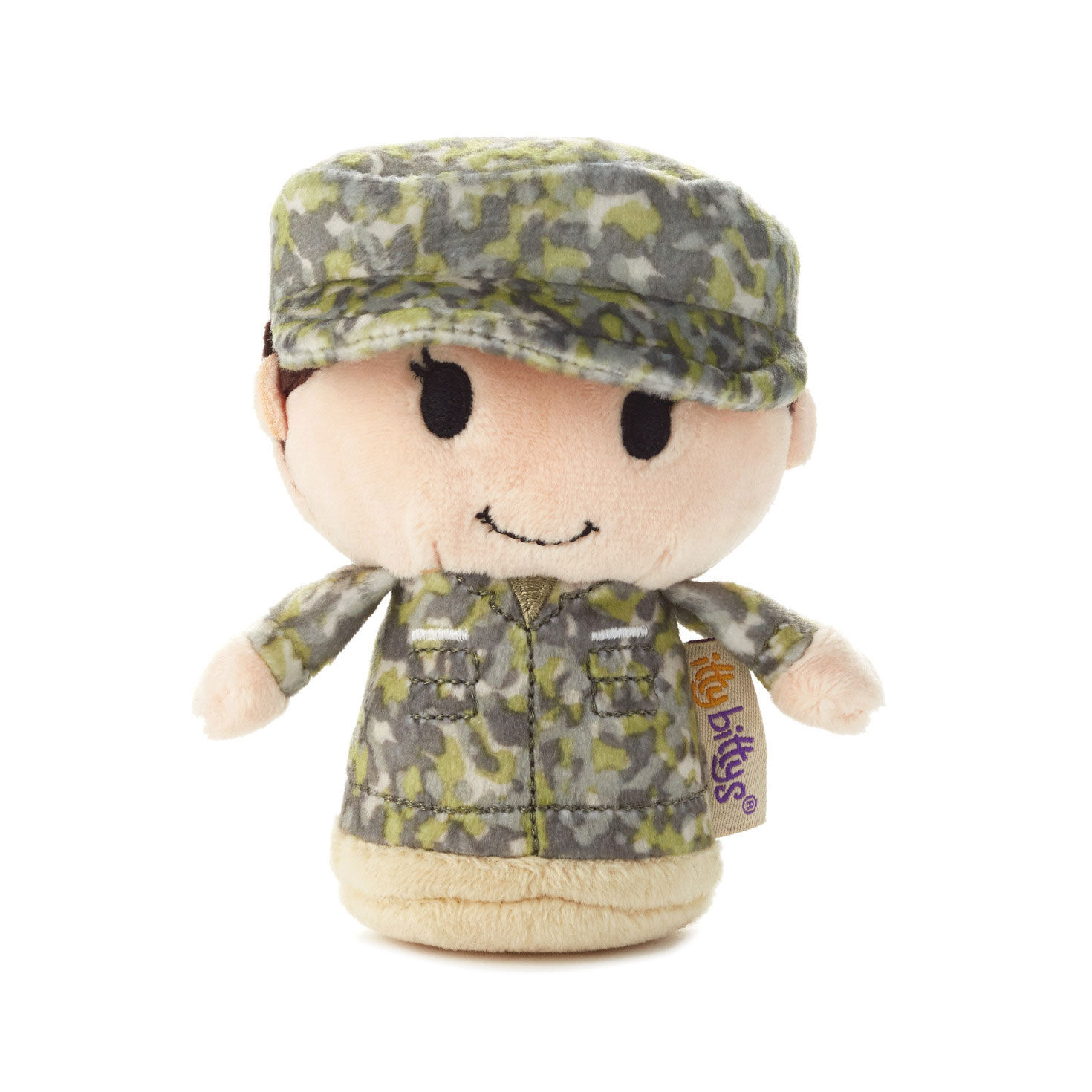 itty bittys® White Woman in Green Camo Plush