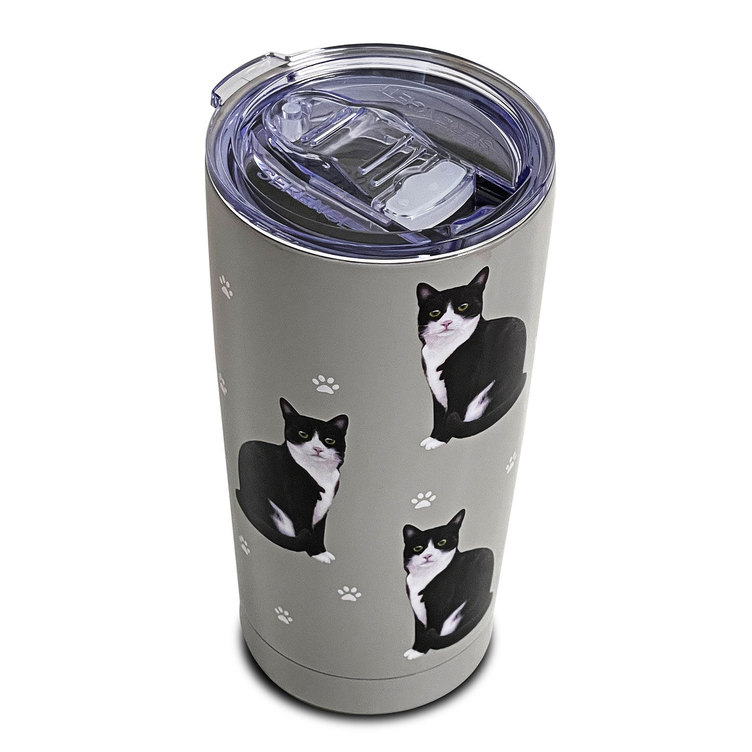 E&S Pets Tuxedo Cat Stainless Steel Tumbler, 20 oz.