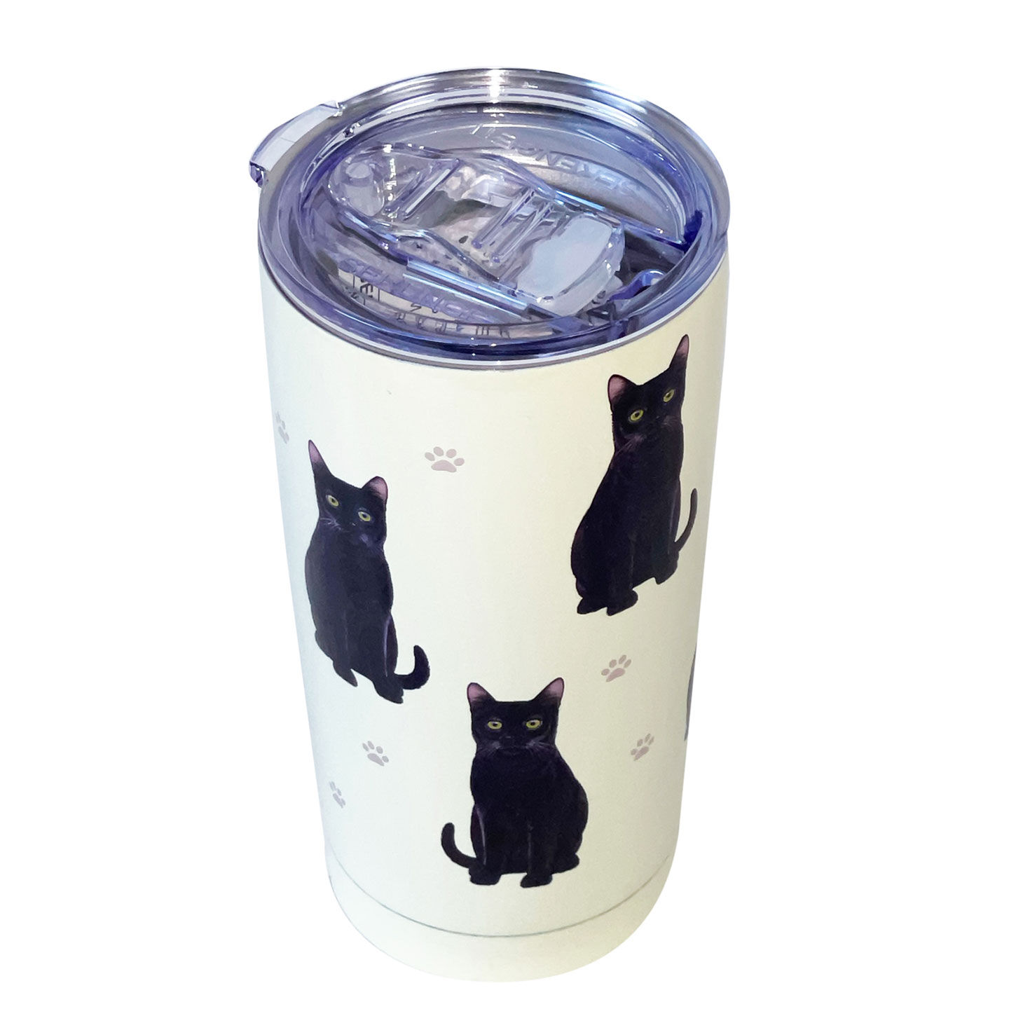 E&S Pets Black Cat Stainless Steel Tumbler, 20 oz.