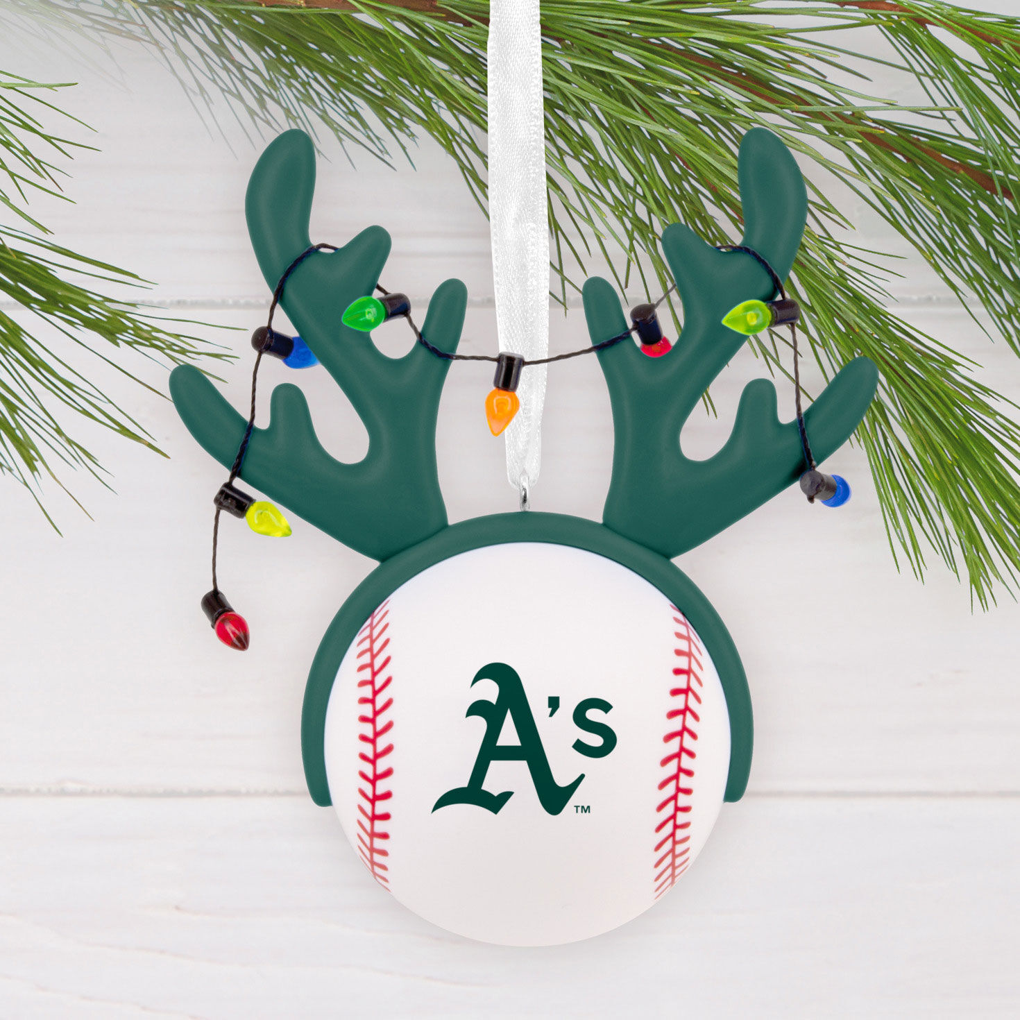 2469-mlb-oakland-athletics-reindeer-baseball-hallmark-ornament-2.jpg MLB Oakland Athletics™ Reindeer Baseball Hallmark Ornament