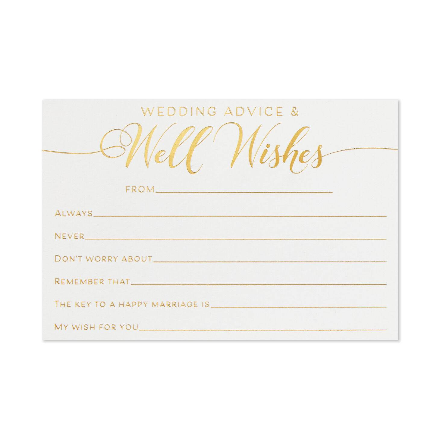 Wedding Advice and Well Wishes Note Cards, Pack of 24