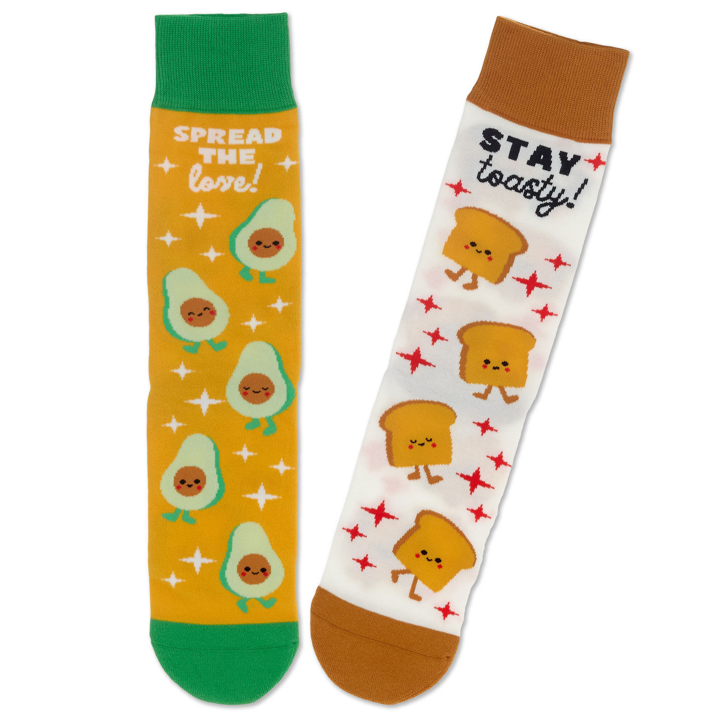 Better Together Avocado and Toast Funny Crew Socks