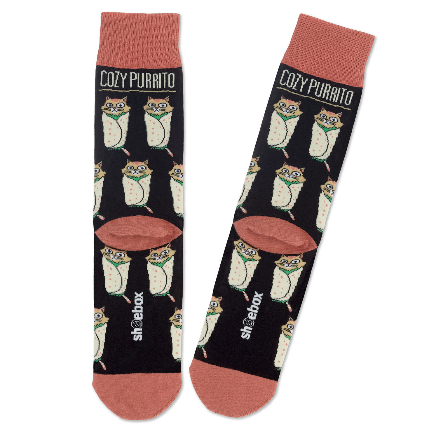 2866-shoebox-cat-purrito-funny-crew-socks-2.jpg Shoebox Cat Purrito Funny Crew Socks