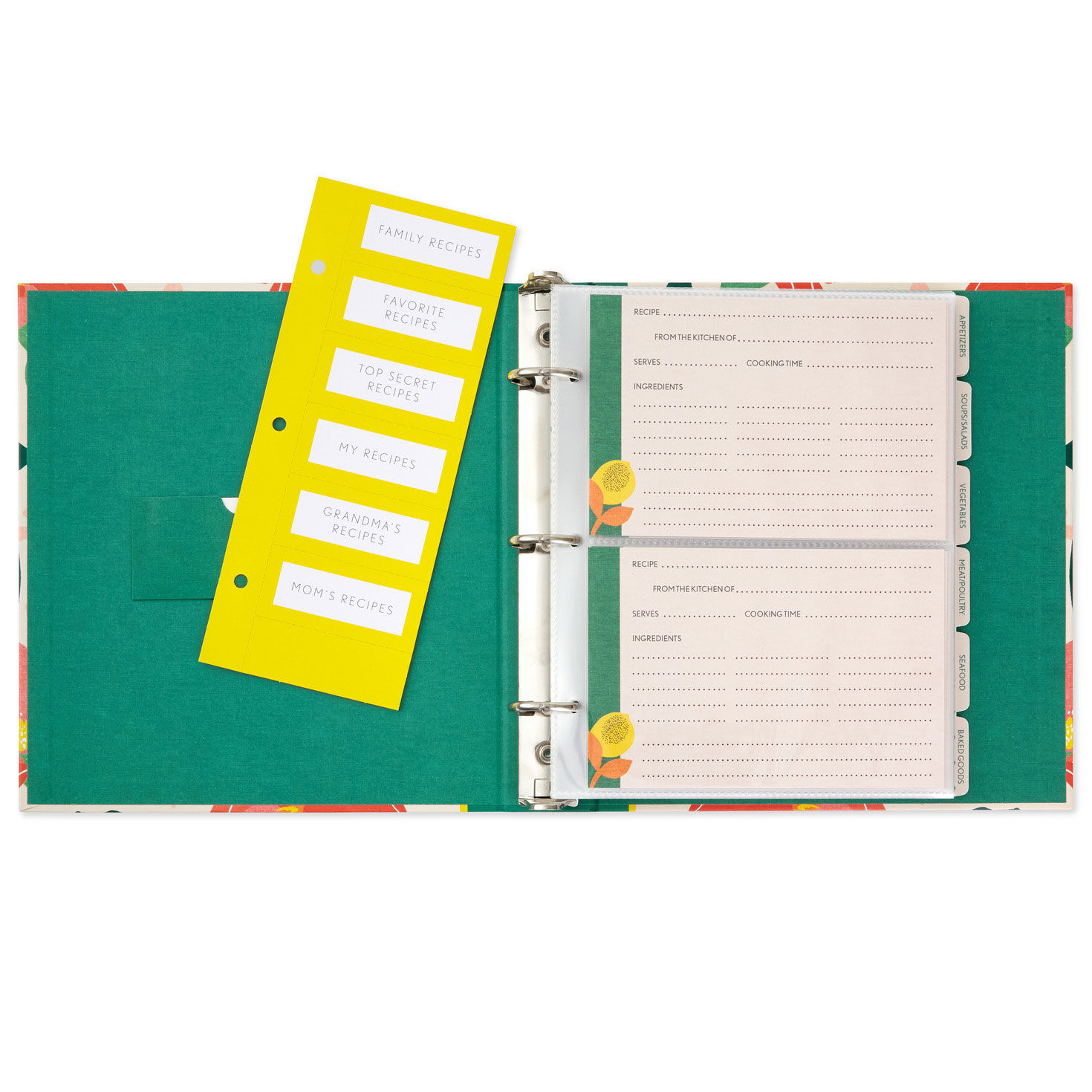 2888-bright-citrus-customizable-recipe-organizer-book-2.jpg Bright Citrus Customizable Recipe Organizer Book