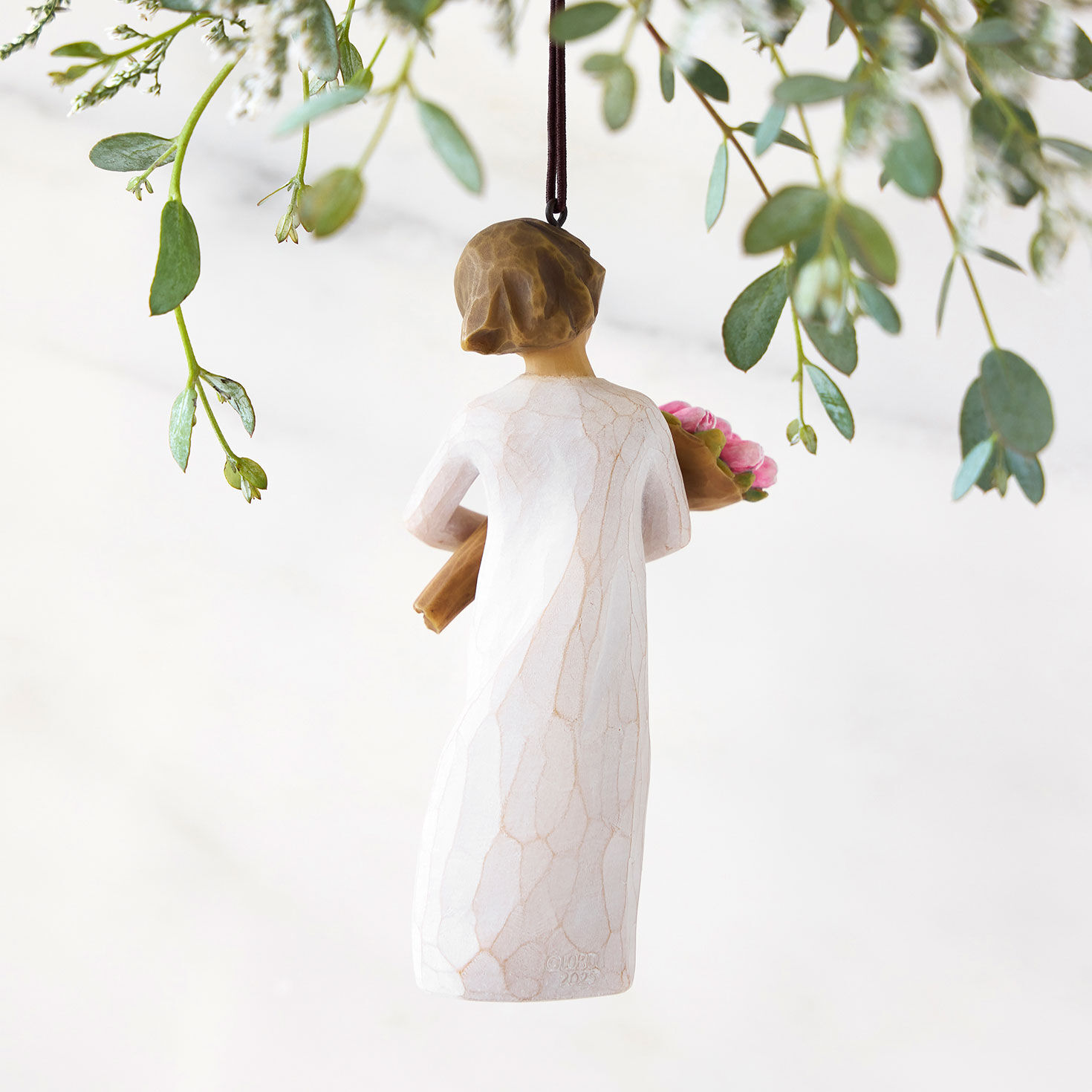 Willow Tree Bright Hope Girl With Bouquet Ornament, 4"