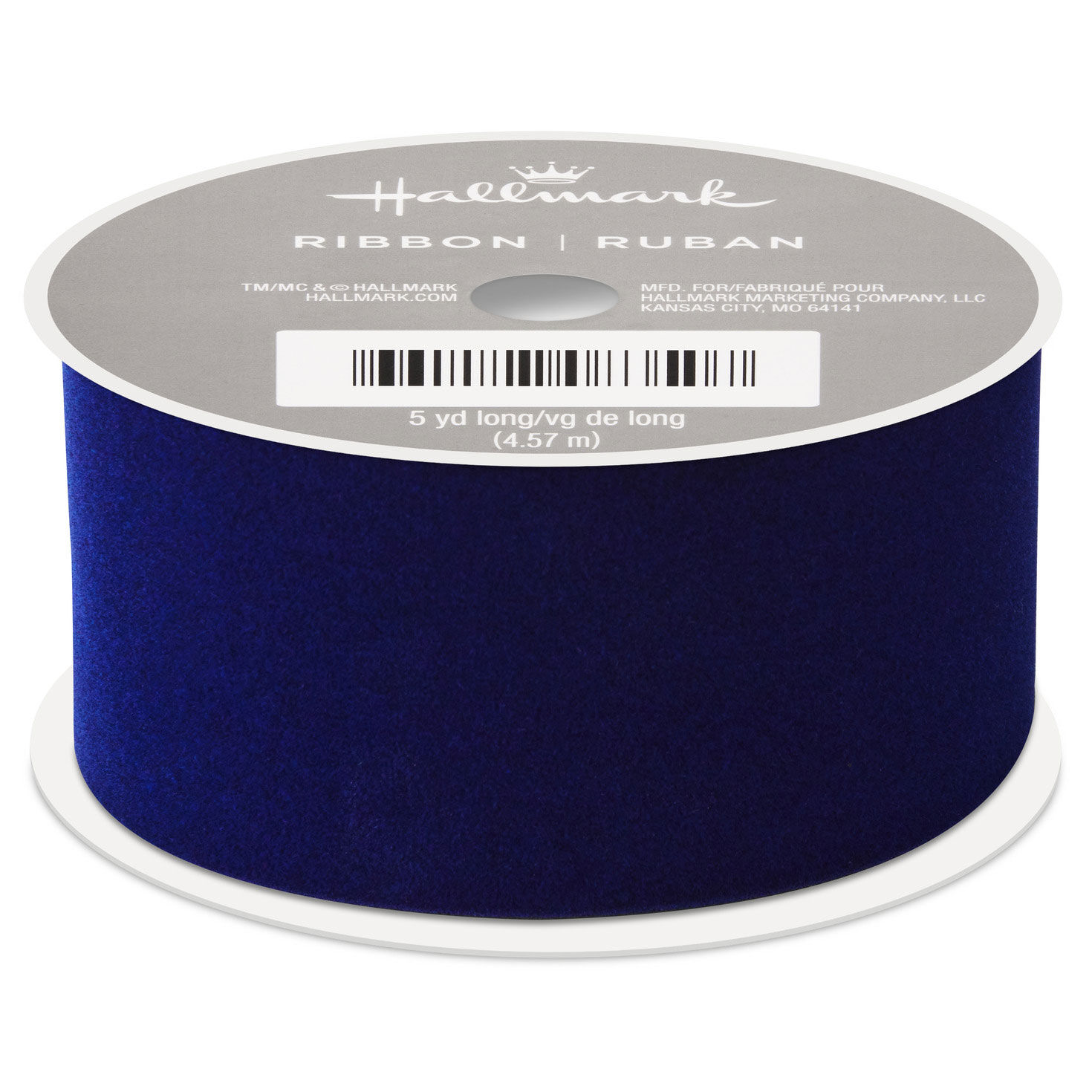 1.5" Navy Blue Velvet Ribbon, 15'
