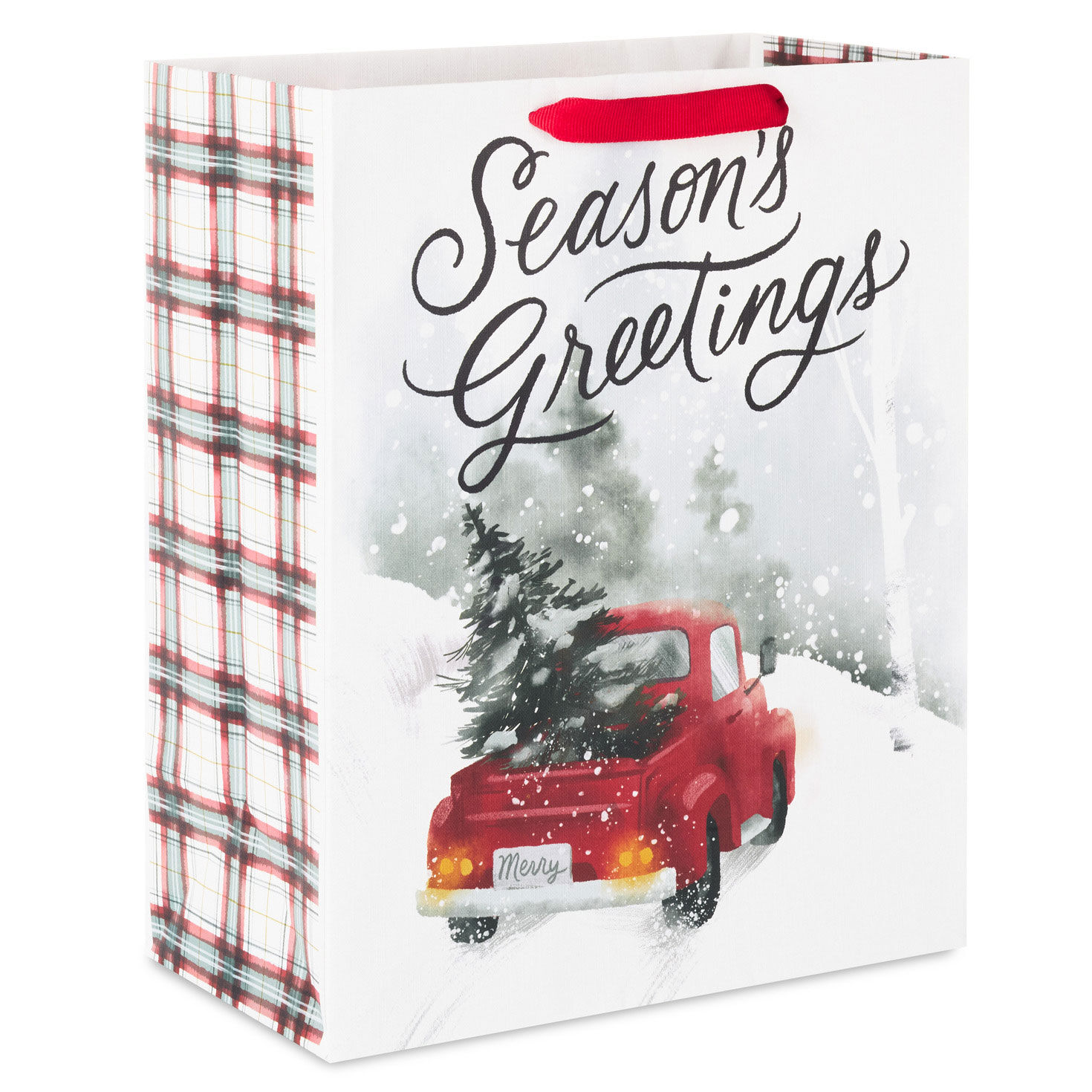 13" Antique Truck in Snow Large Christmas Gift Bag