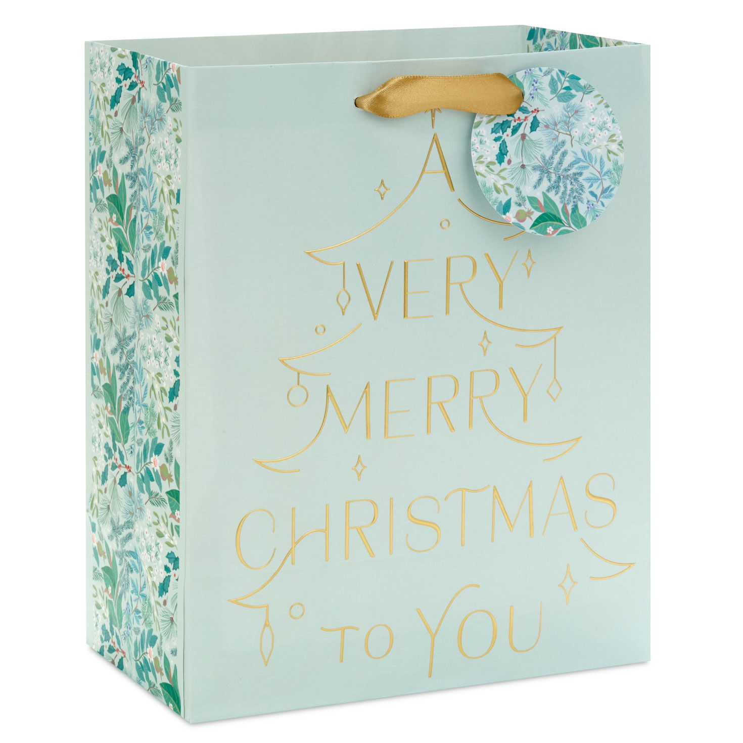 3139-9-6-a-very-merry-christmas-mint-green-medium-gift-bag-1.jpg 9.6" A Very Merry Christmas Mint Green Medium Gift Bag