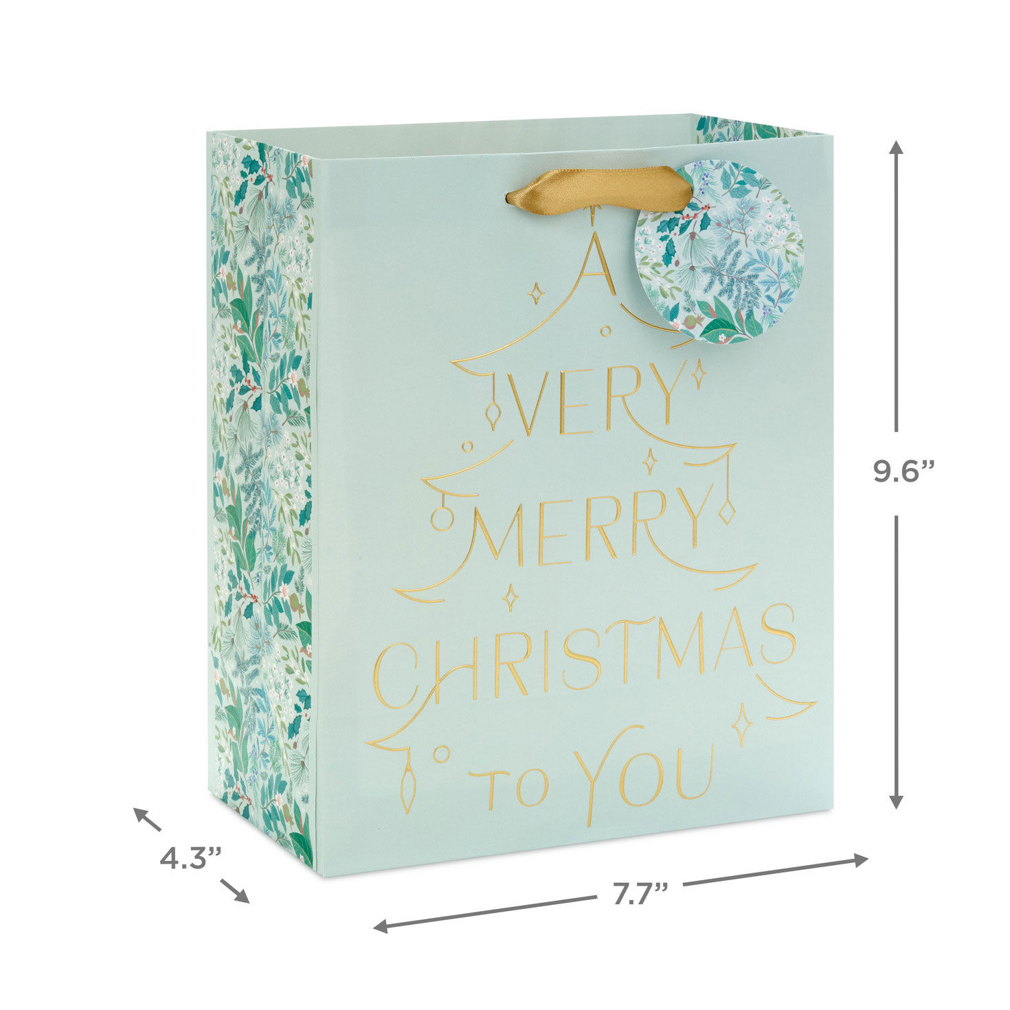 3139-9-6-a-very-merry-christmas-mint-green-medium-gift-bag-3.jpg 9.6" A Very Merry Christmas Mint Green Medium Gift Bag
