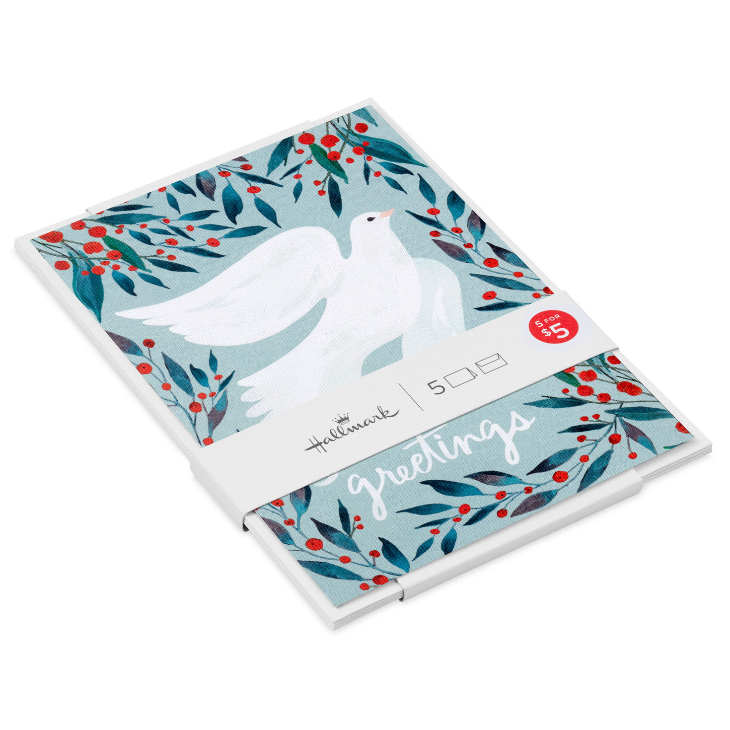Watercolor Dove Packaged Christmas Cards, Pack Of 5 Hallmark