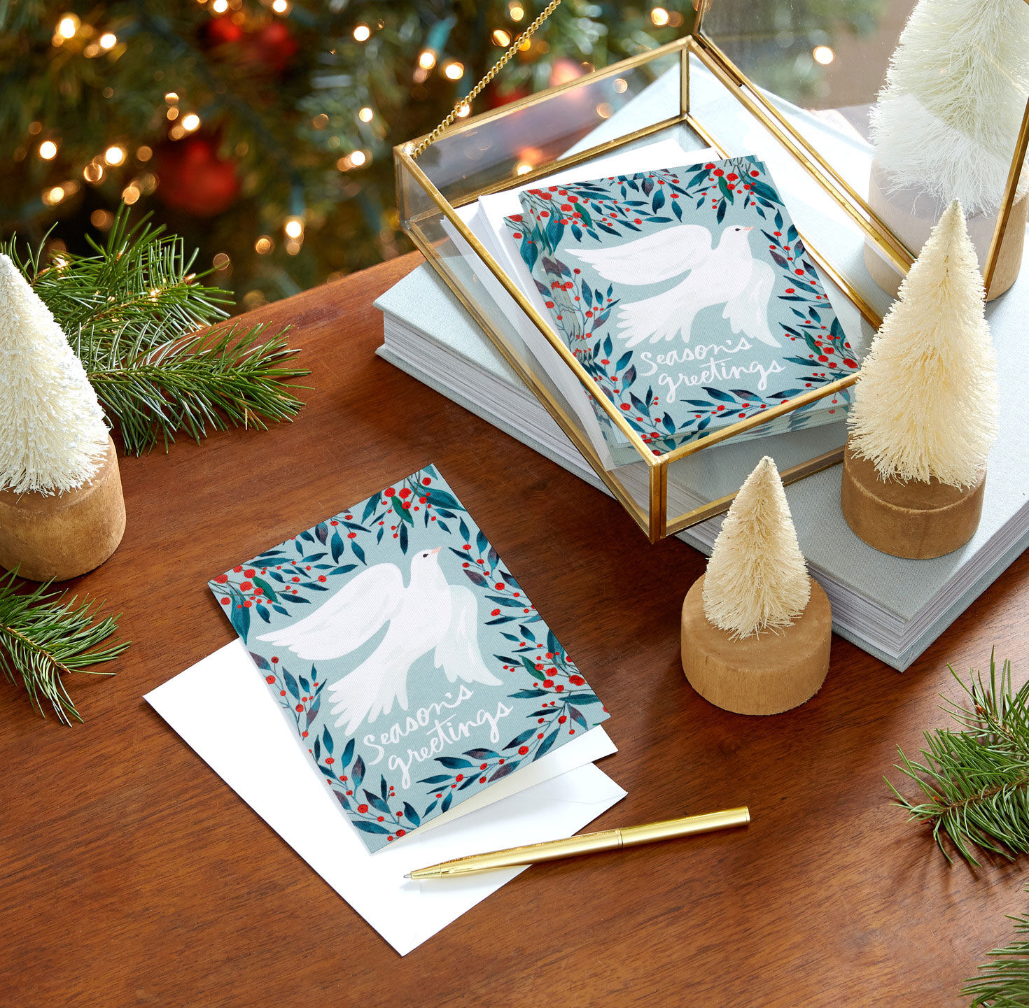 Watercolor Dove Packaged Christmas Cards, Pack Of 5 Hallmark