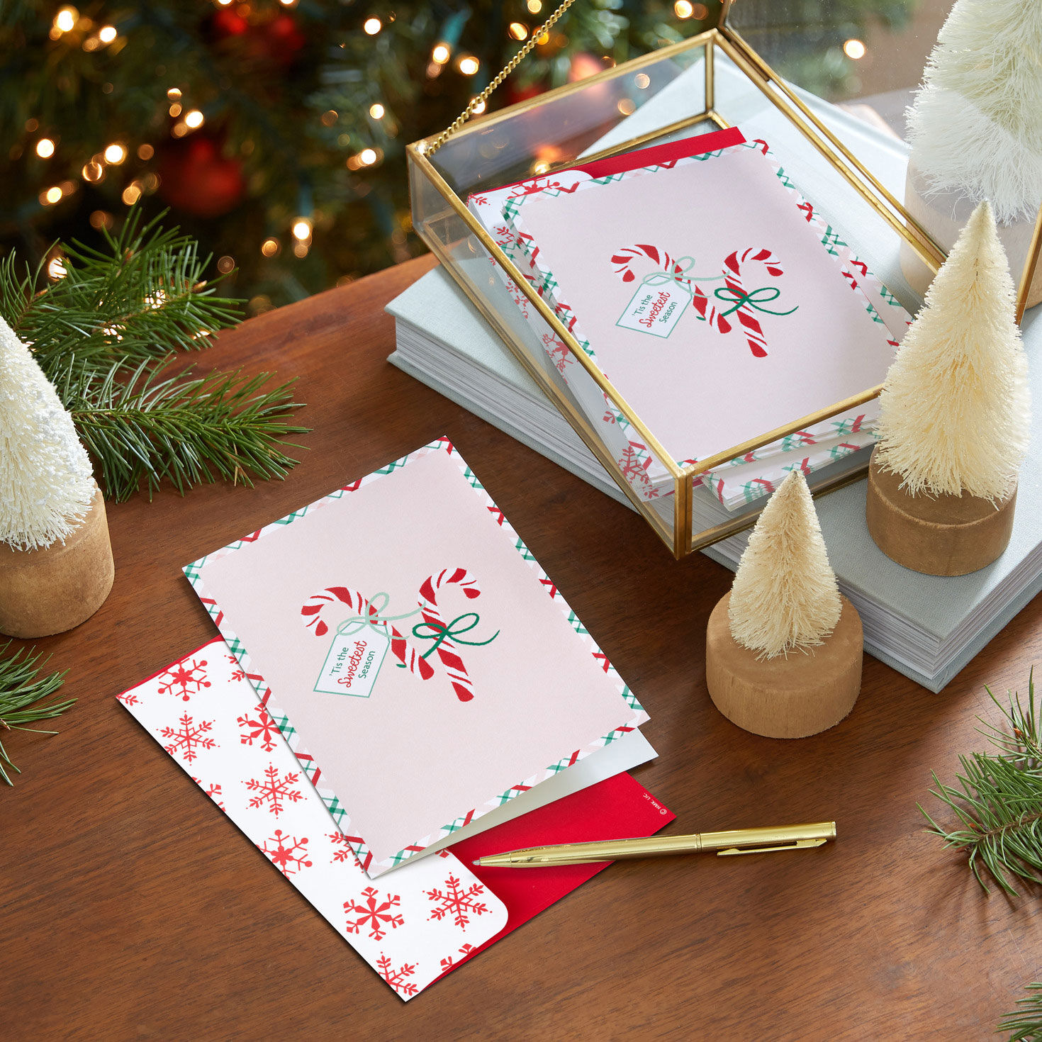 3332-candy-canes-on-pink-scented-boxed-christmas-cards-pack-of-12-8.jpg Candy Canes on Pink Scented Boxed Christmas Cards, Pack of 12