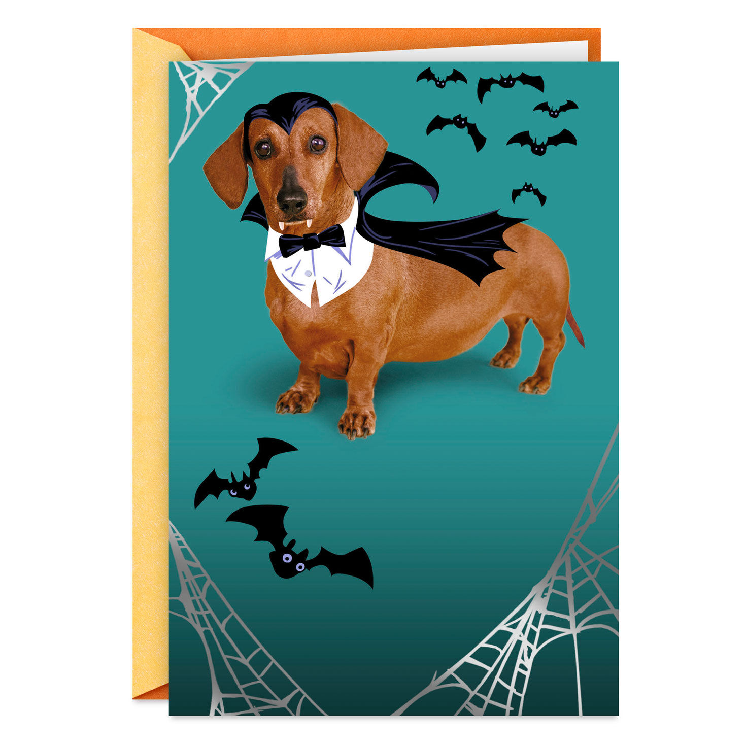 Happy Hallowiener Vampire Dog Funny Halloween Card