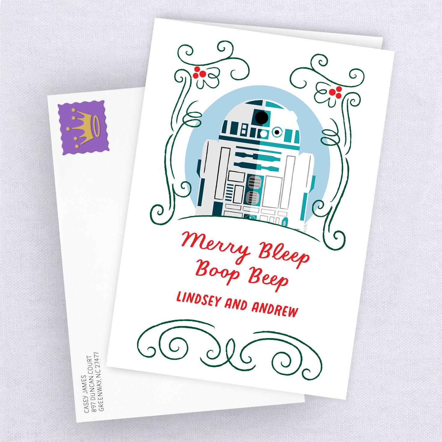 3620-personalized-star-wars-r2-d2-christmas-card-4.jpg Personalized Star Wars™ R2-D2™ Christmas Card