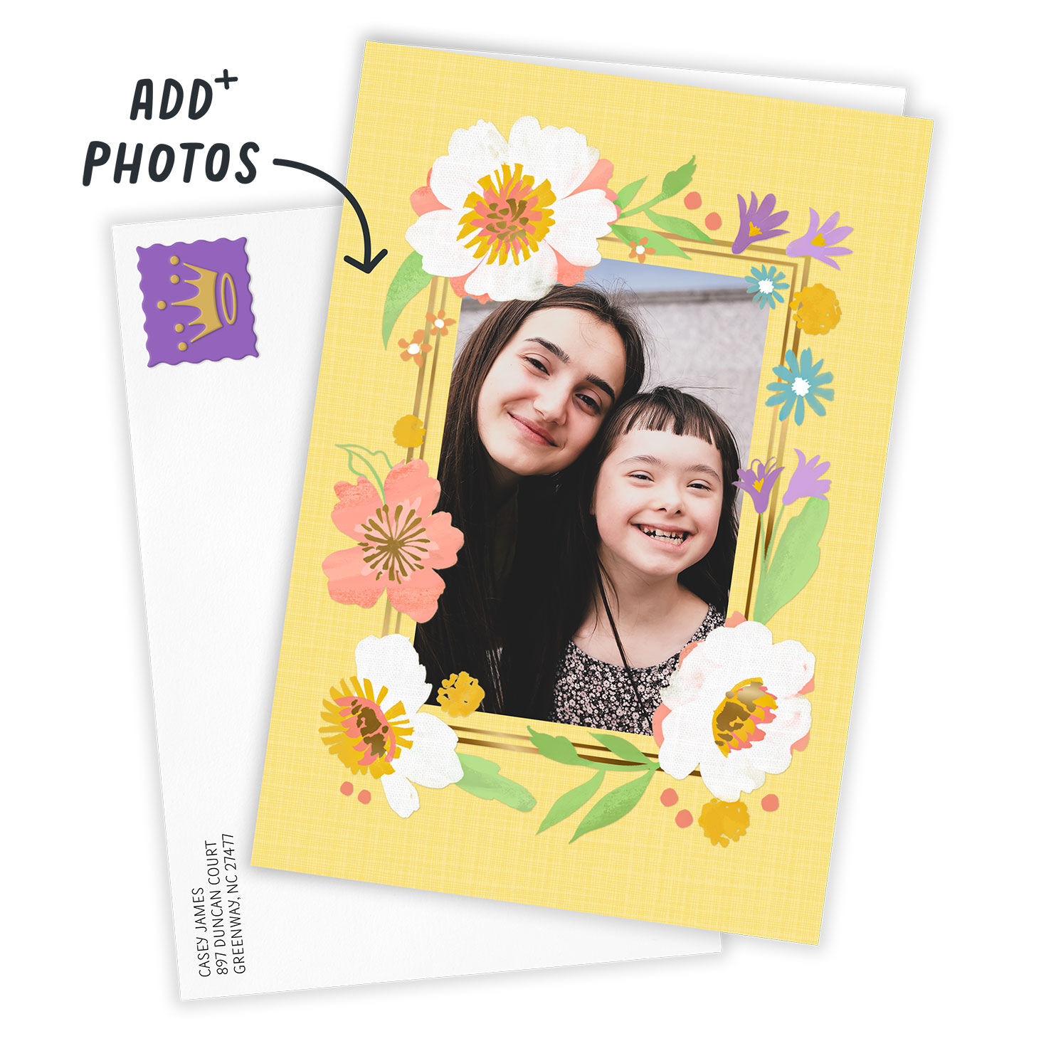 3646-personalized-wildflowers-frame-photo-card-2.jpg Personalized Wildflowers Frame Photo Card