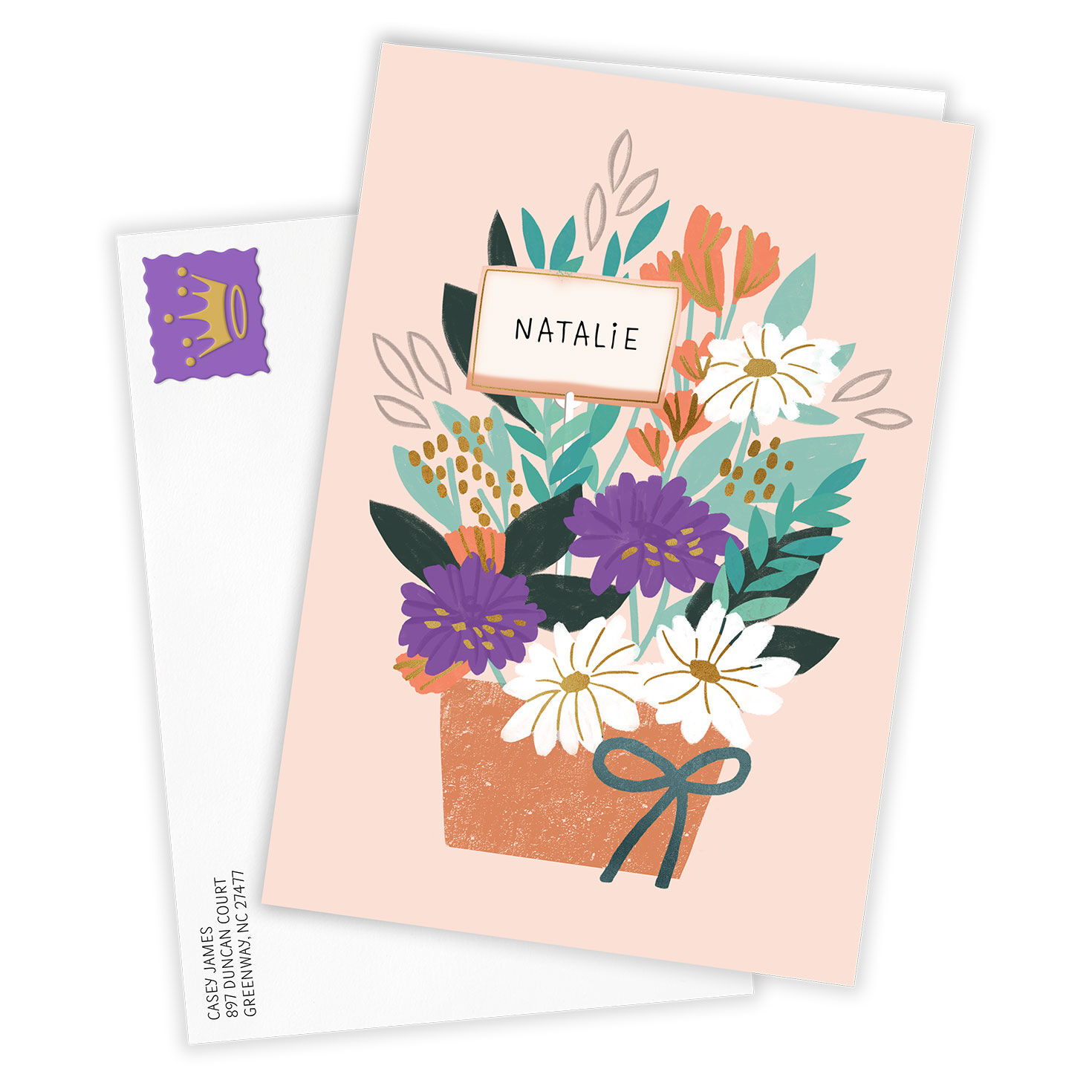 3701-personalized-flower-bouquet-card-2.jpg Personalized Flower Bouquet Card