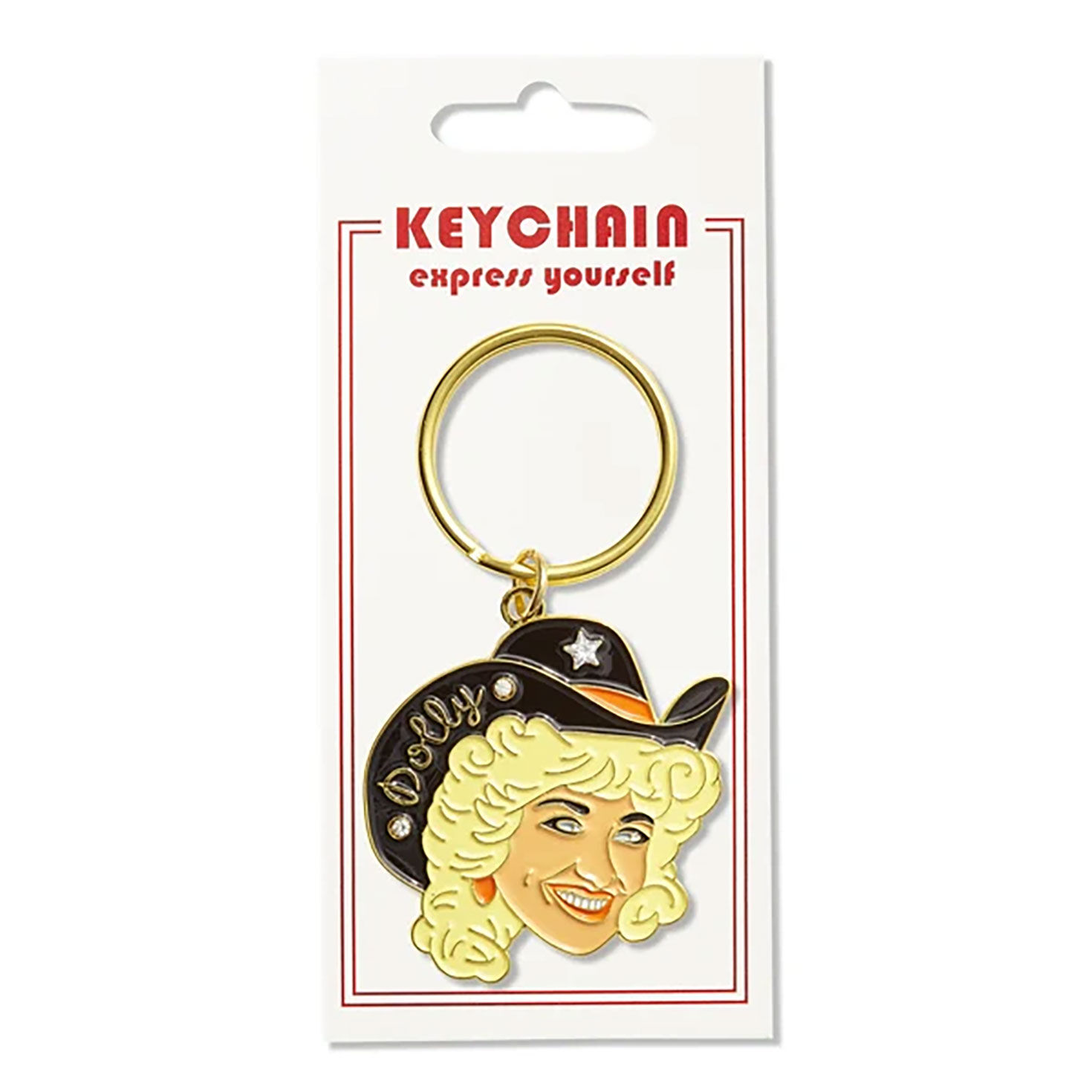 The Found Dolly Parton Cowgirl Enamel Keychain