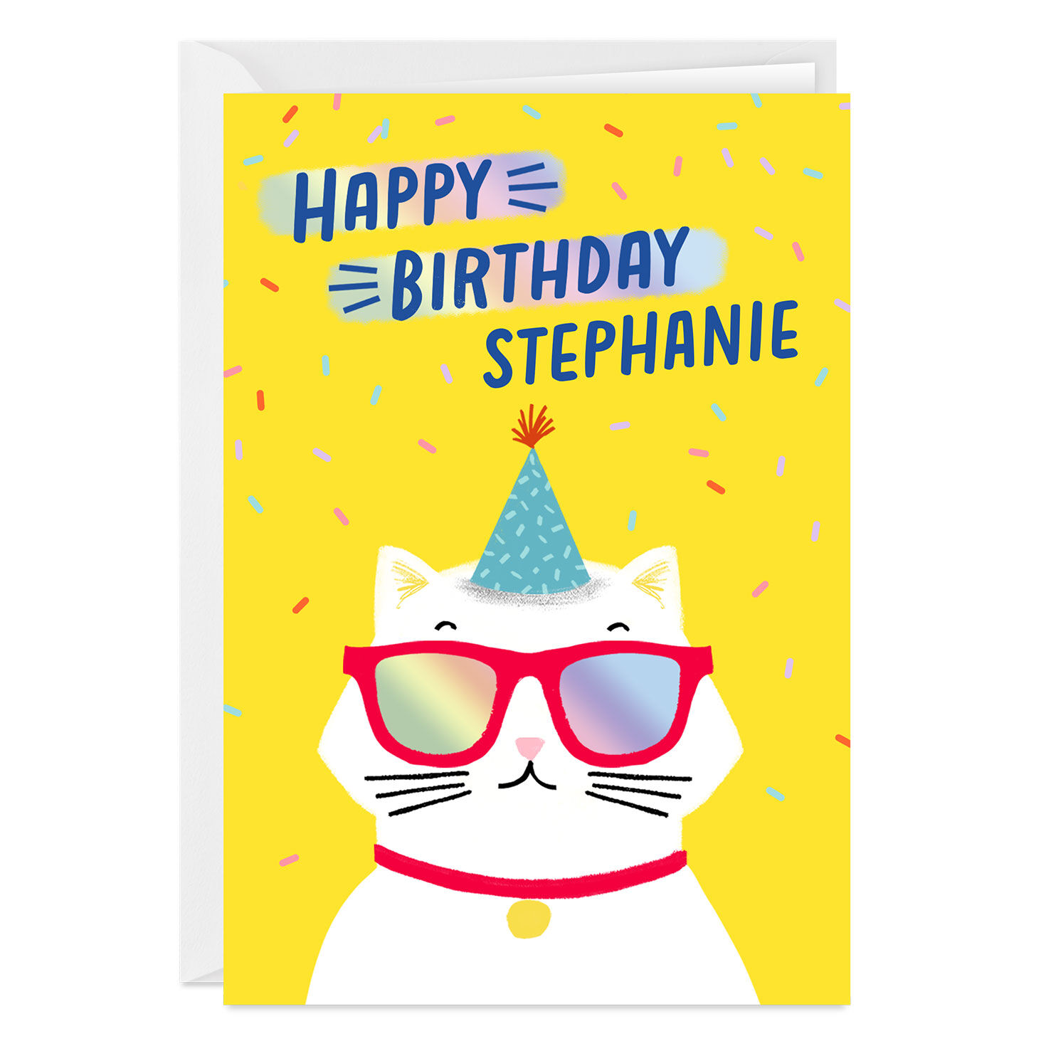 Fun Party Cat Custom Birthday Card