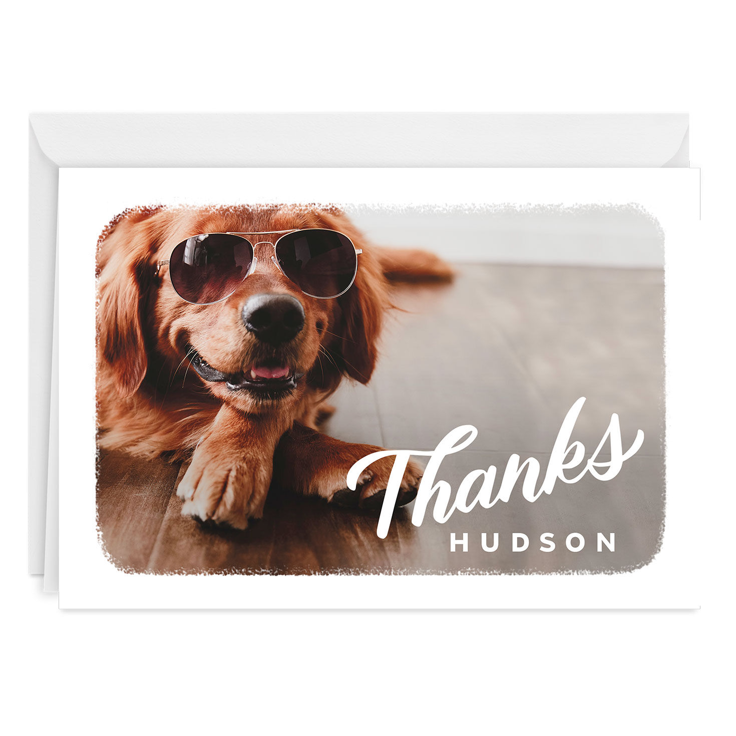 White Frame Horizontal Custom Thank-You Card