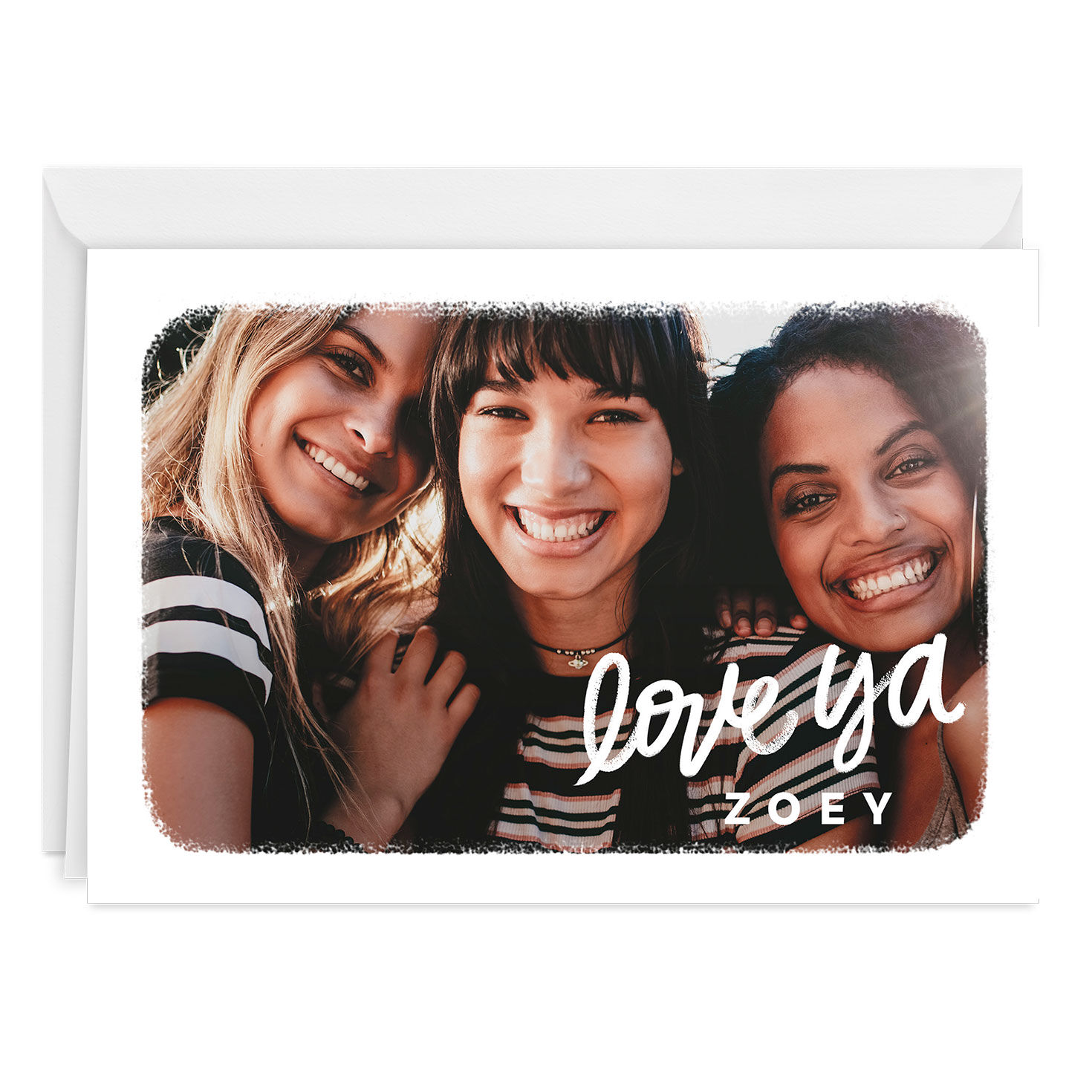 White Frame Love Ya Horizontal Custom Love Card