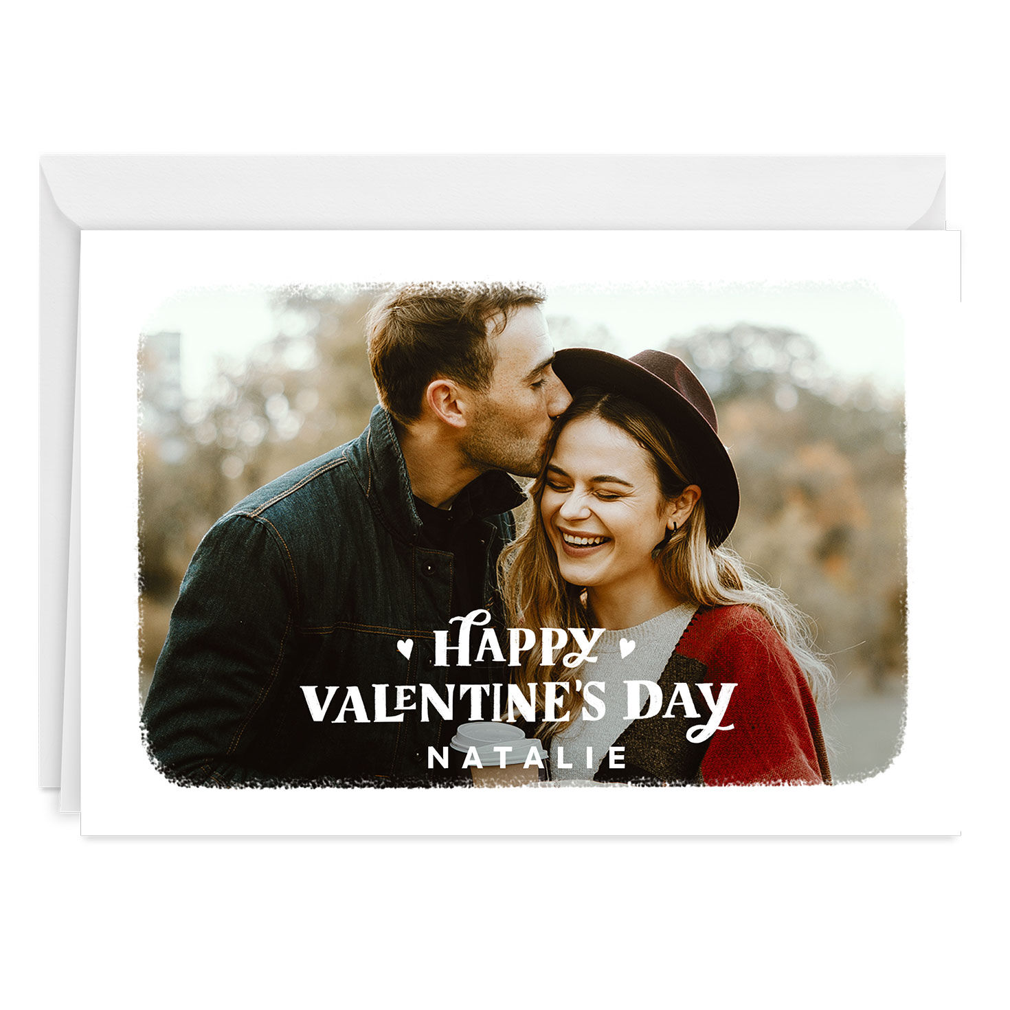 White Frame Horizontal Custom Valentine's Day Card
