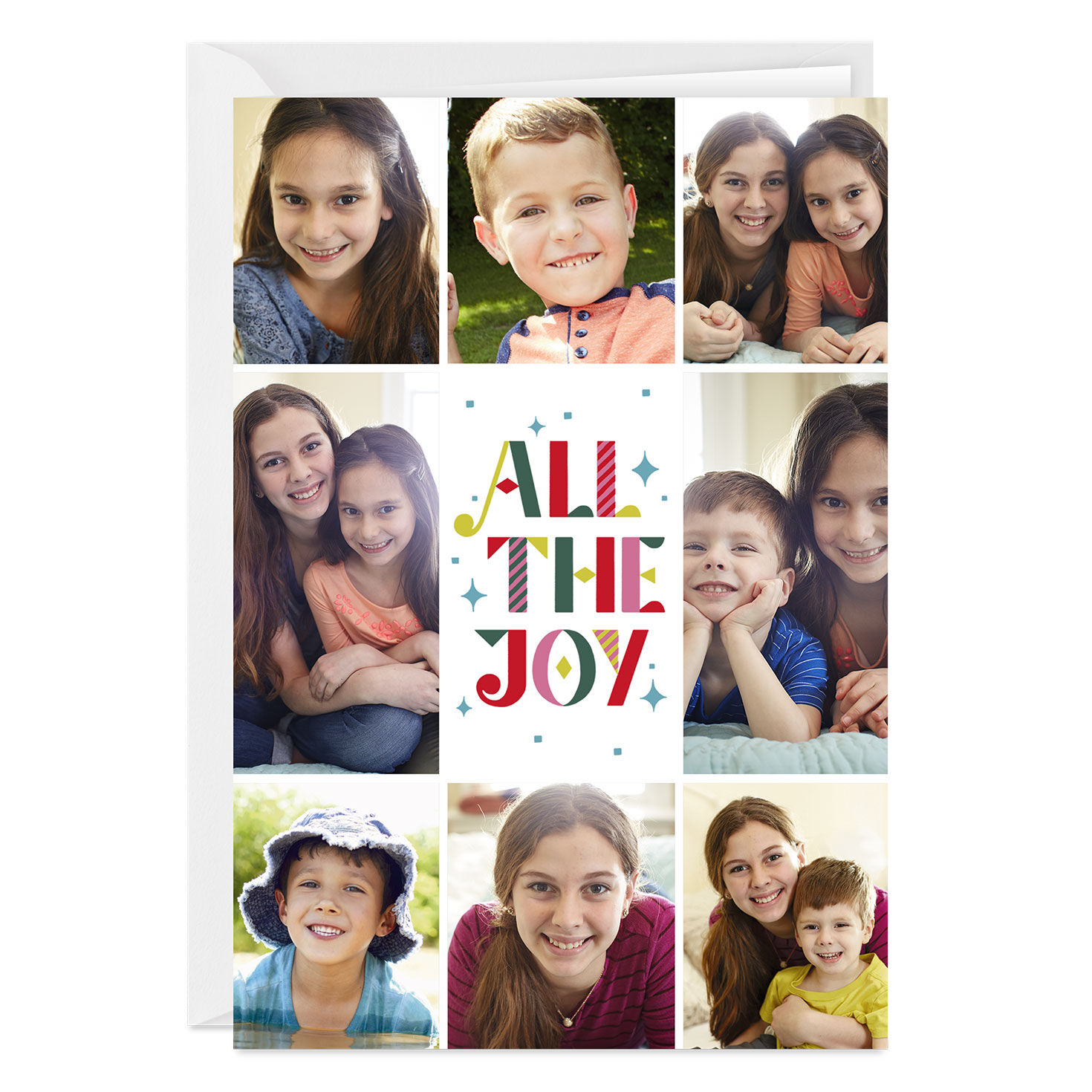 All the Joy Photo Collage Custom Holiday Card