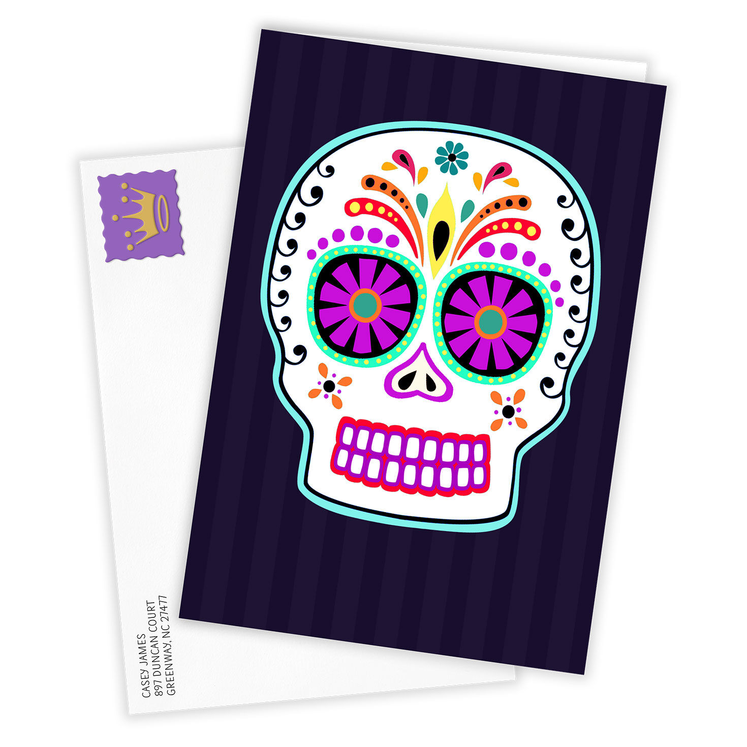 4065-sugar-skull-custom-day-of-the-dead-card-2.jpg Sugar Skull Custom Day of the Dead Card