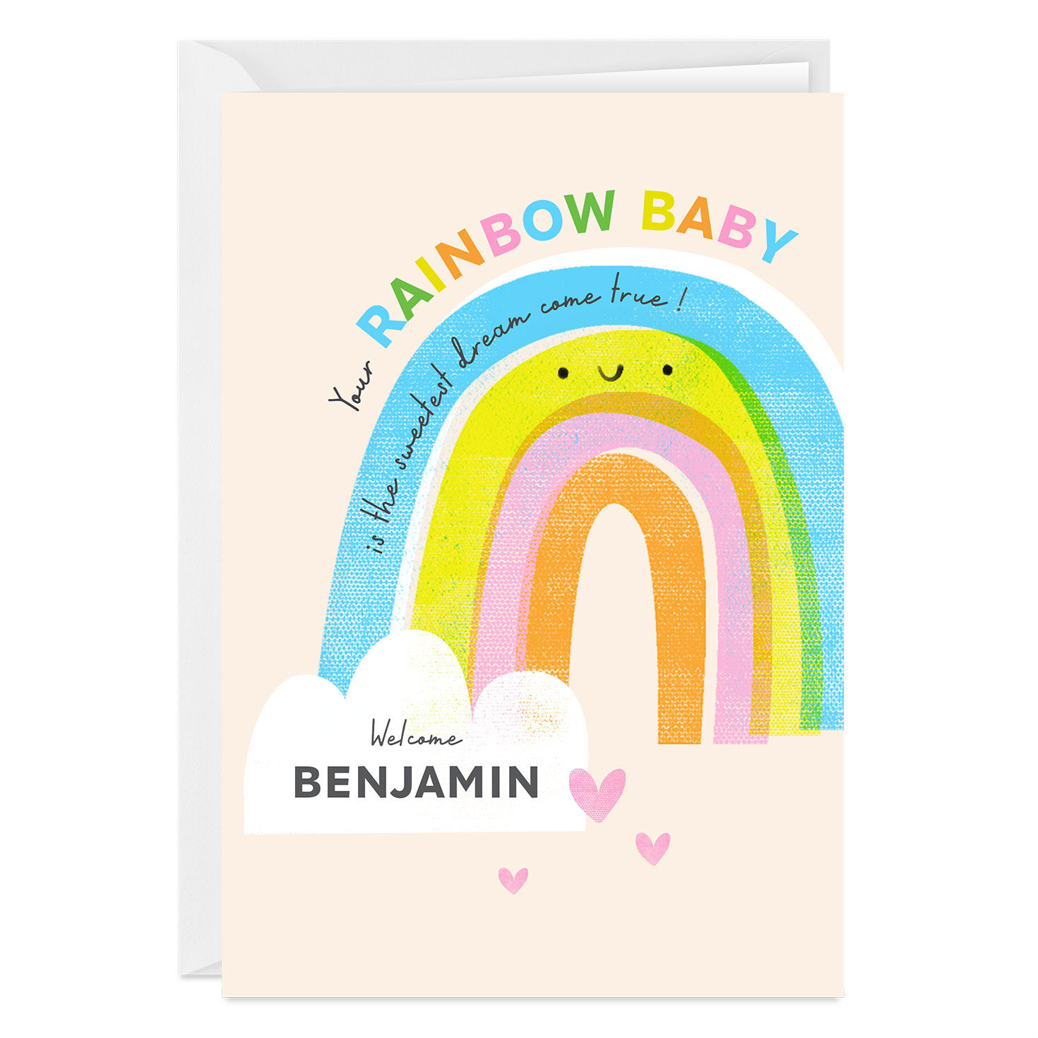 Sweet Dream Come True Custom Rainbow Baby Card
