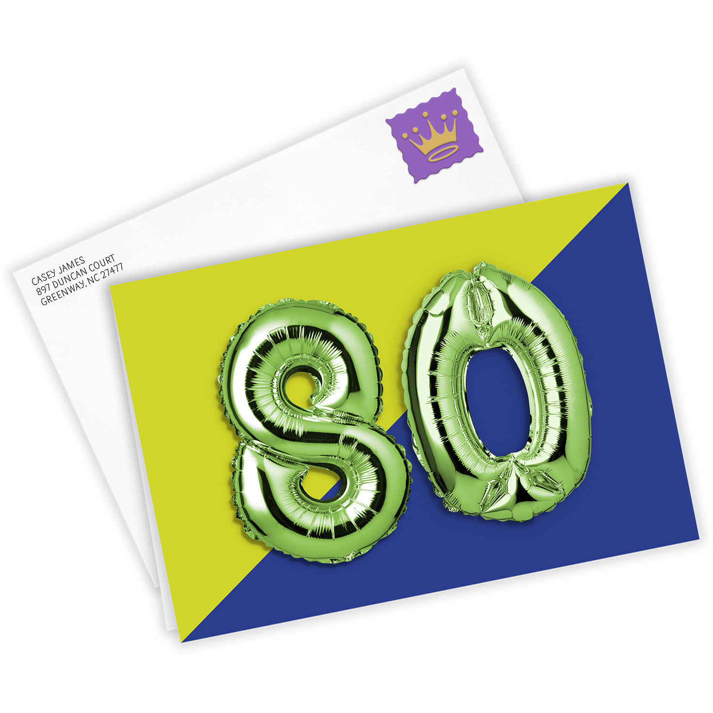 4137-80th-balloons-custom-birthday-card-2.jpg 80th Balloons Custom Birthday Card