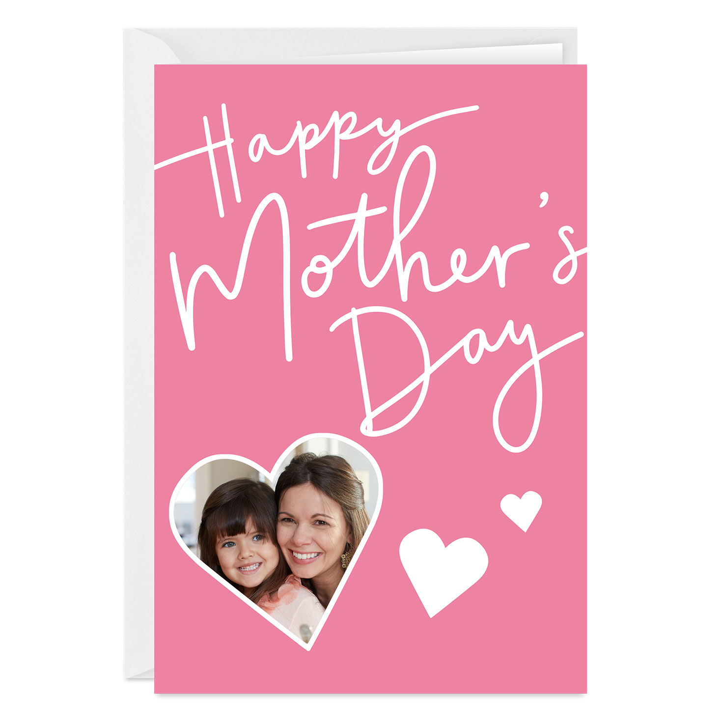 Pink Hearts Custom Mother's Day Card