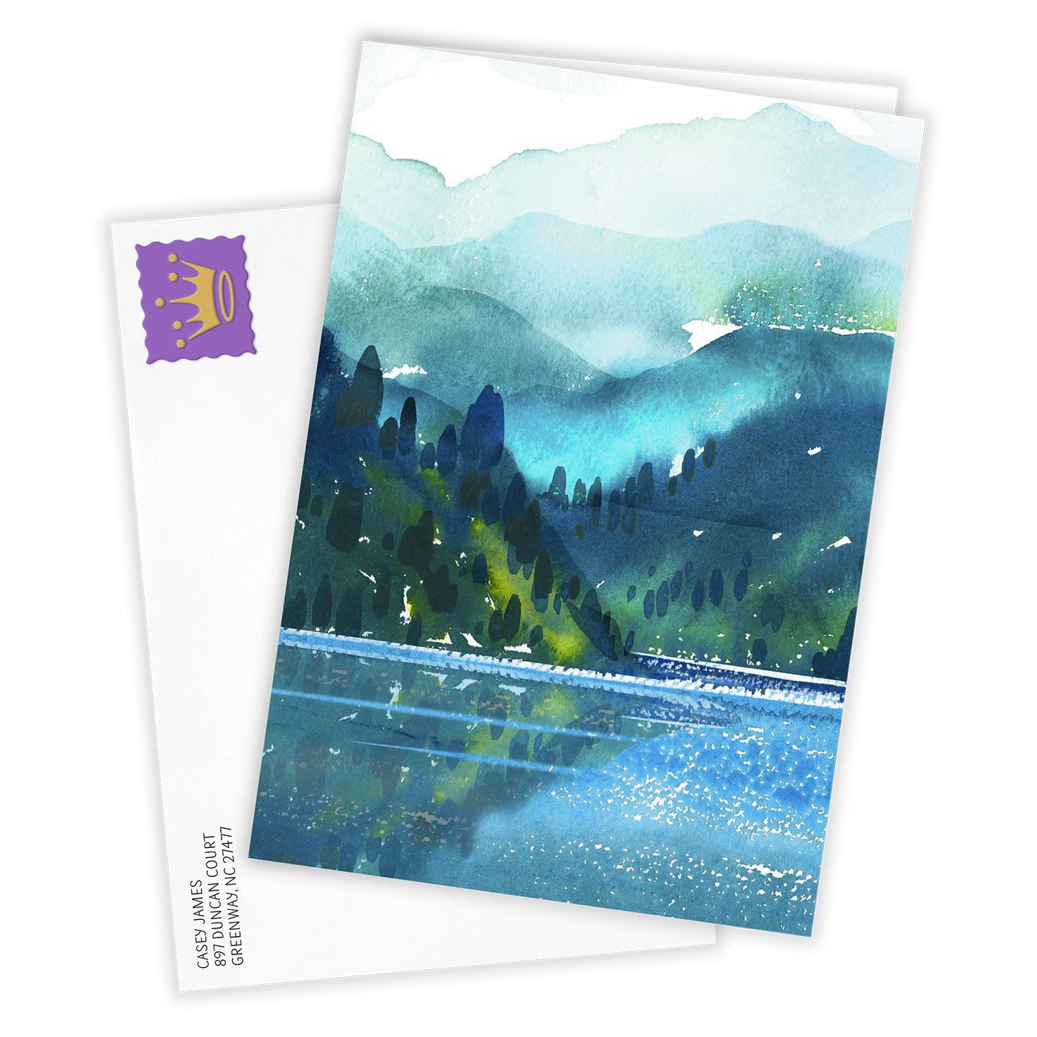 4373-scenic-watercolor-lake-blank-custom-card-2.jpg Scenic Watercolor Lake Blank Custom Card