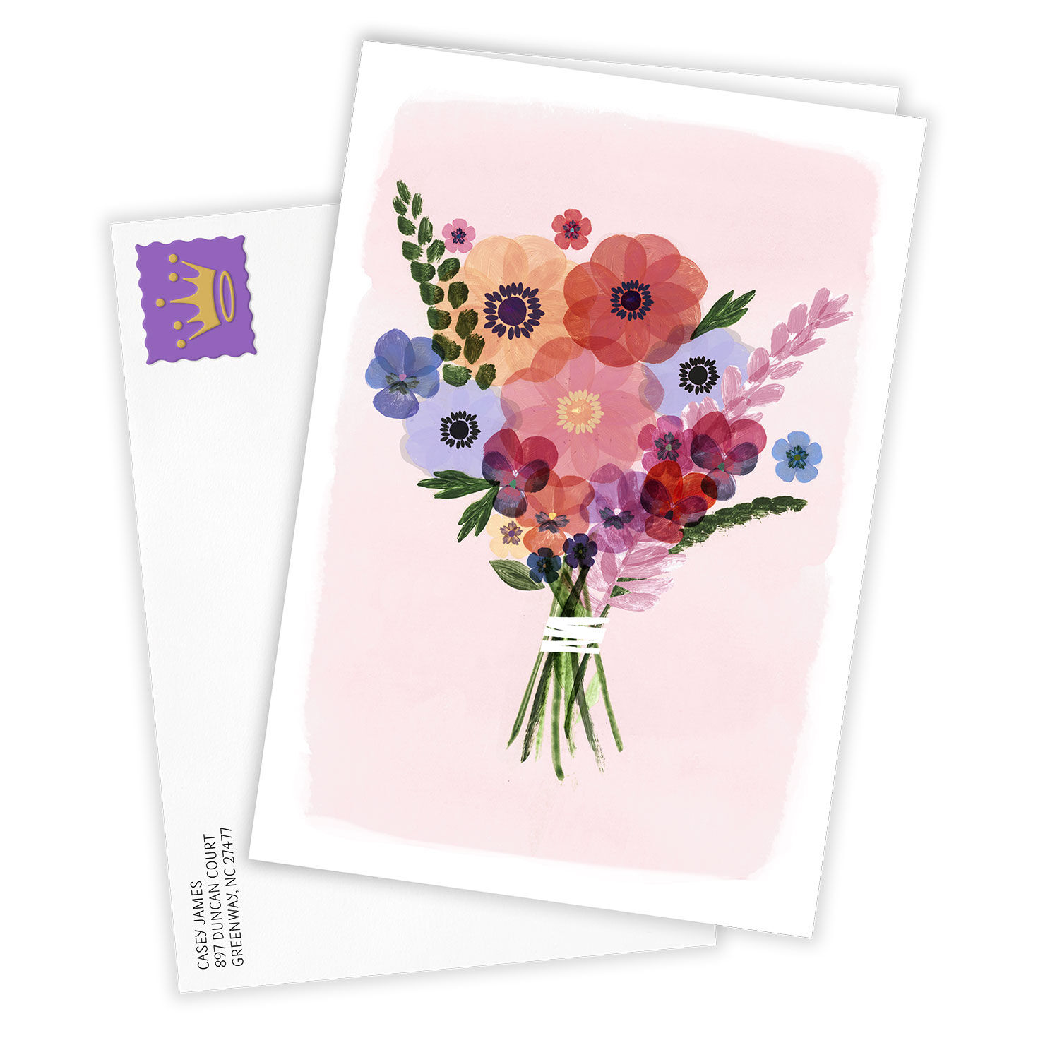 4374-watercolor-floral-bouquet-blank-custom-card-2.jpg Watercolor Floral Bouquet Blank Custom Card