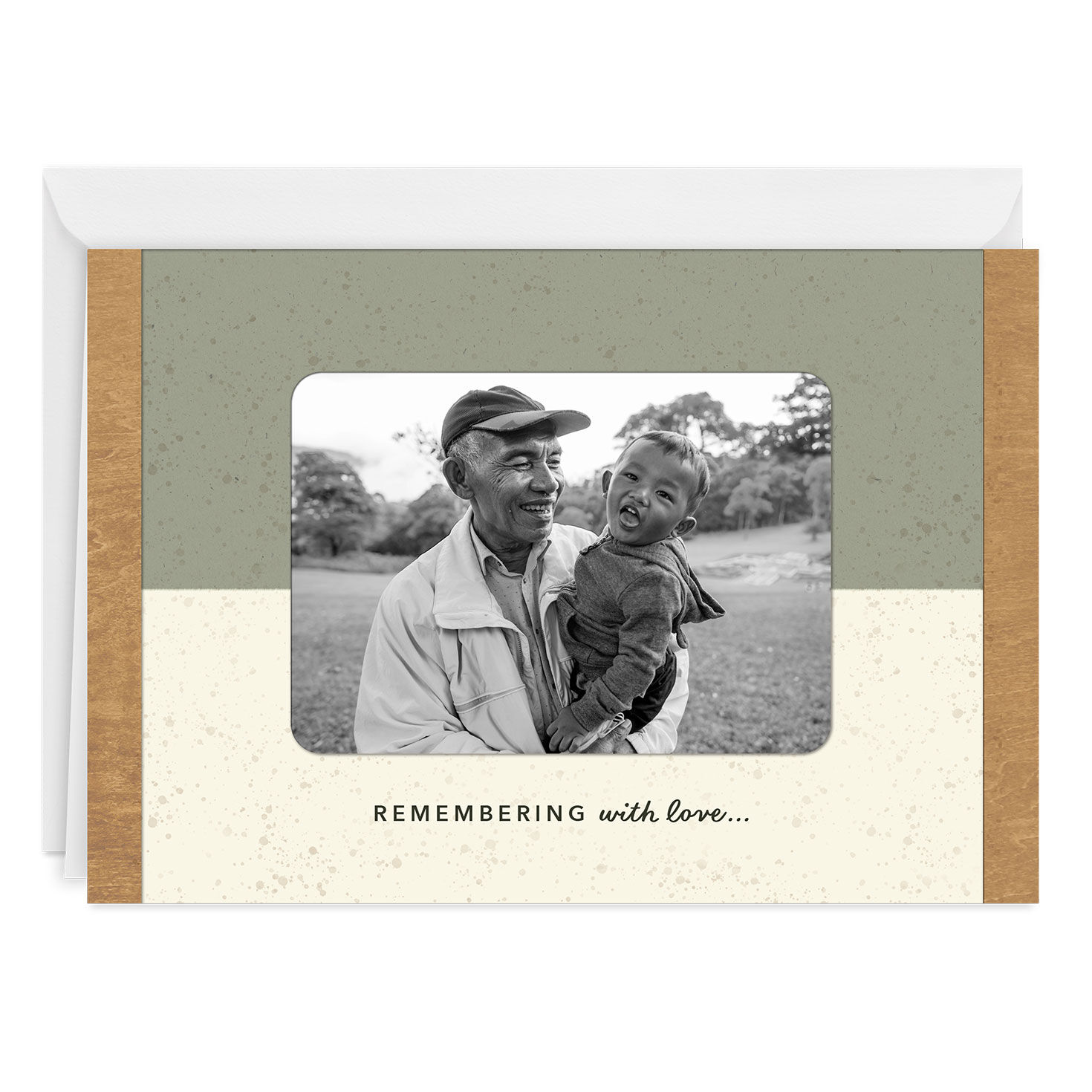 Remembering With Love Color Block Custom Sympathy Card